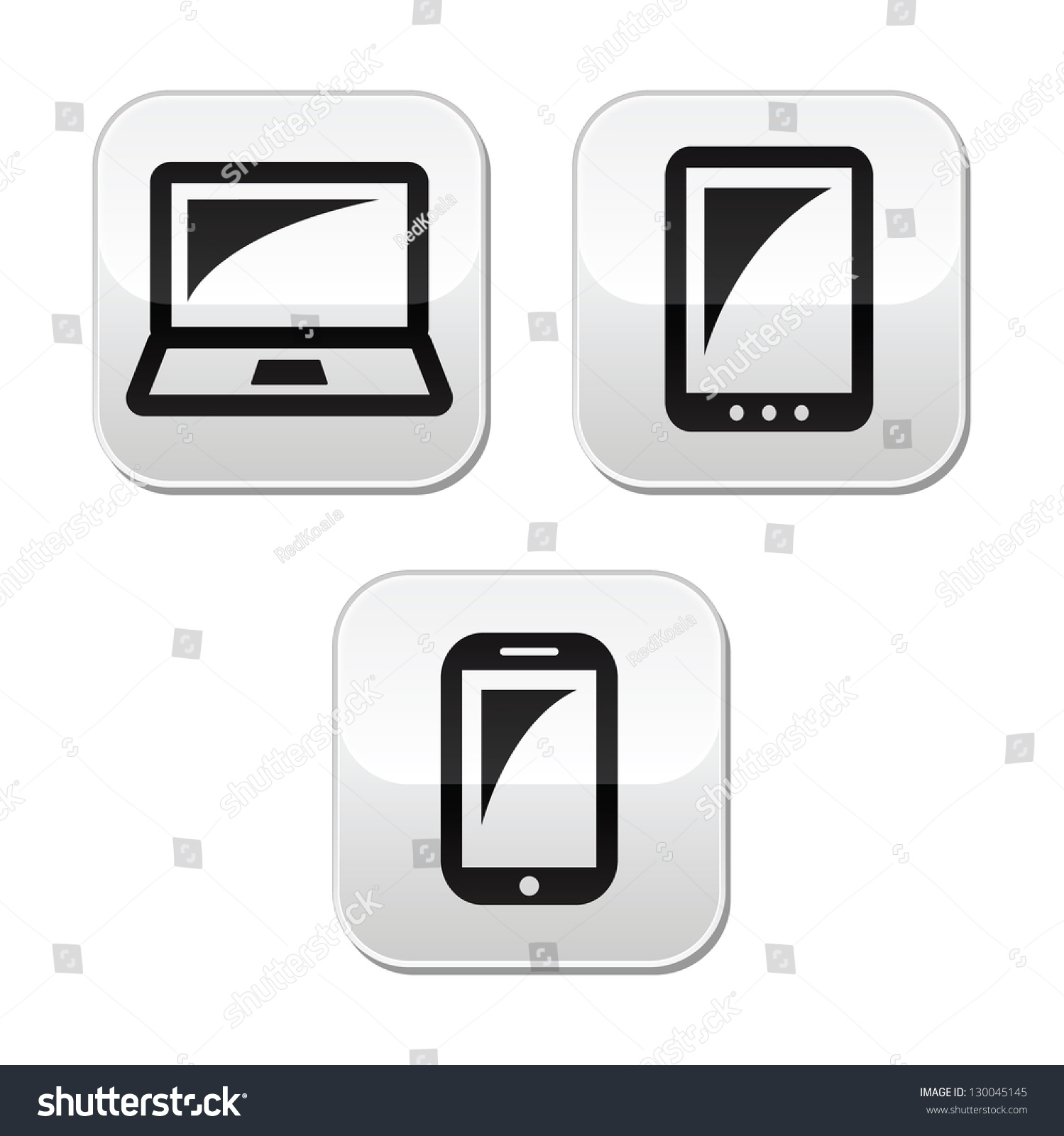 Laptop Tablet Smarthone Vecor Buttons Set Stock Vector (Royalty Free ...