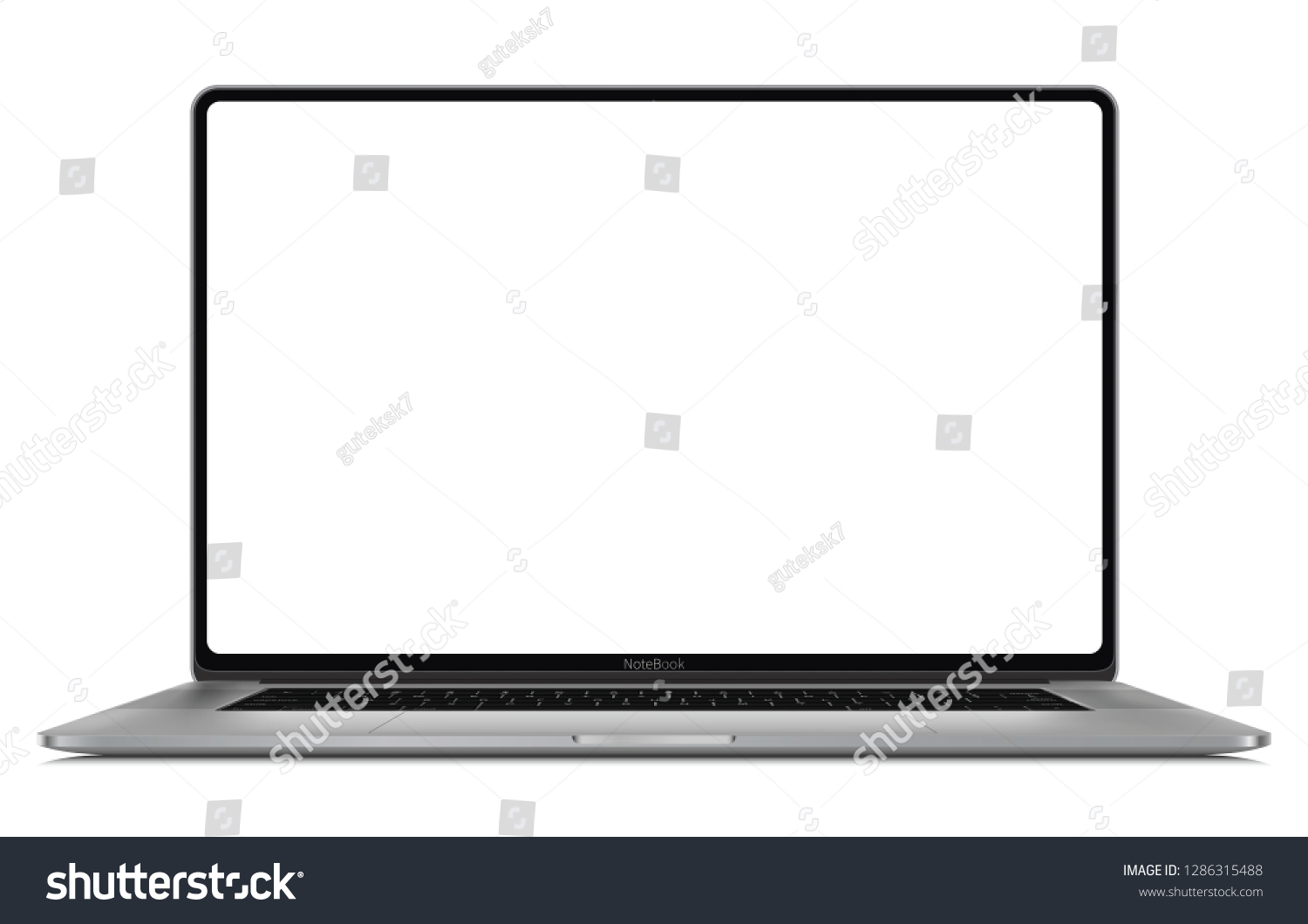 Laptop Blank Screen Isolated On White Stock Vector Royalty Free 1286315488 Shutterstock 0244