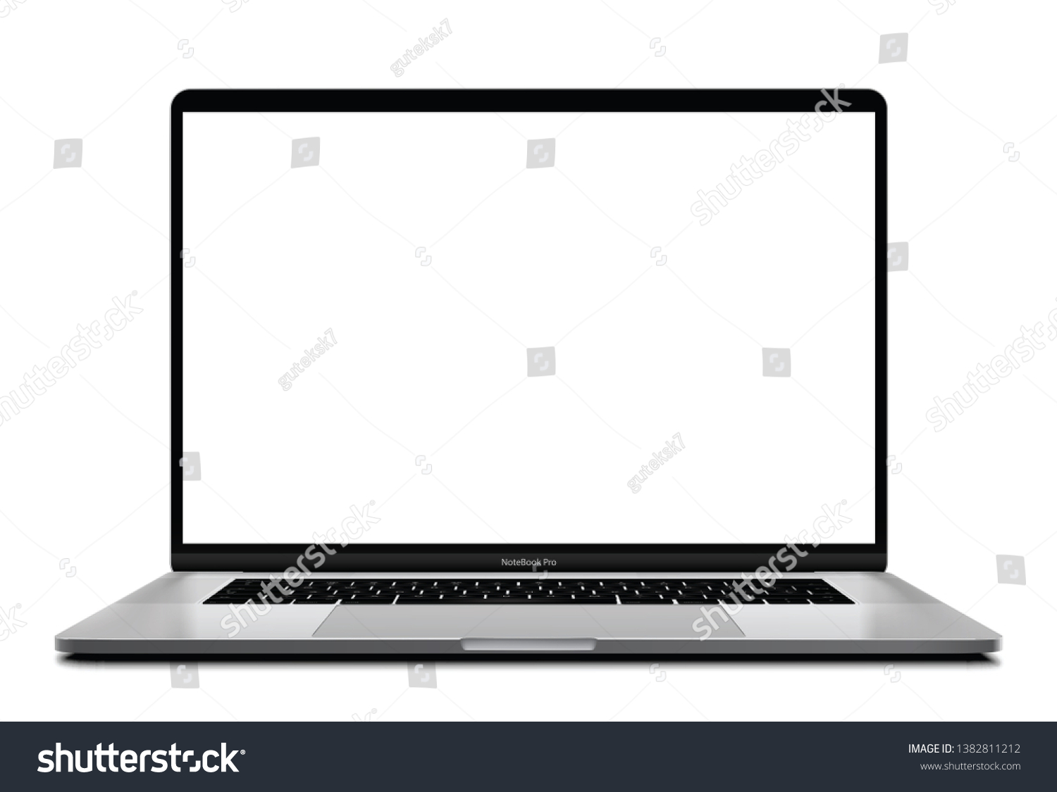 Laptop Blank Screen Silver Color Isolated Stock Vector Royalty Free 1382811212 Shutterstock 1940