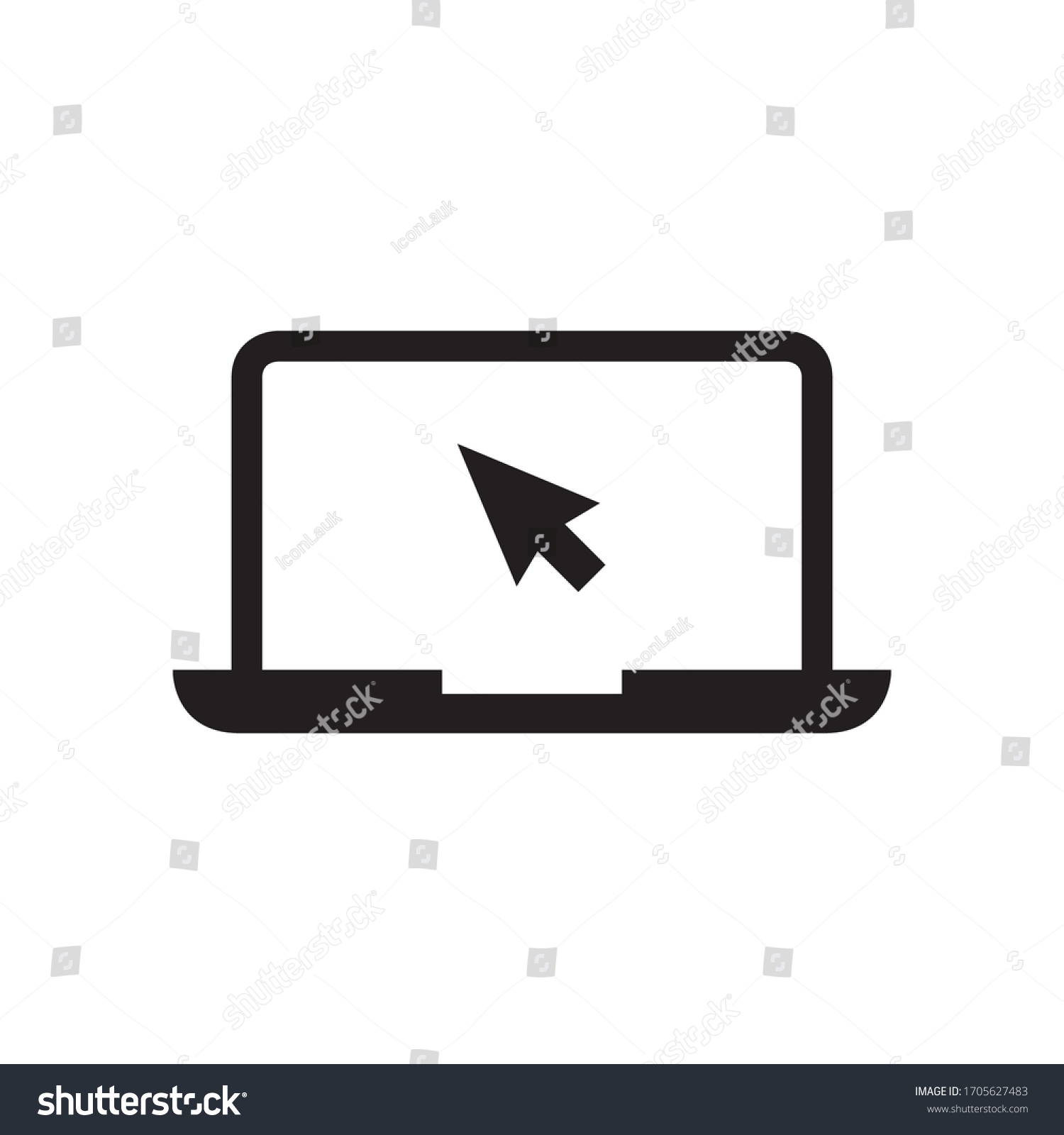 Laptop Cursor Icon Notebook Pointer Display Stock Vector (Royalty Free ...