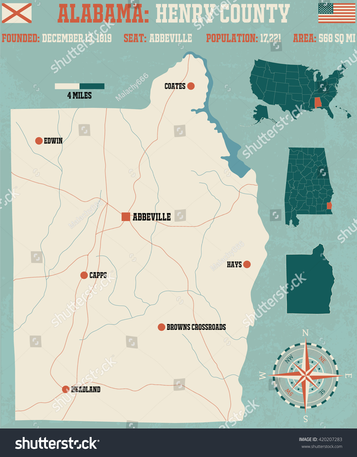 Large Detailed Map Infos About Henry Stock Vector Royalty Free 420207283 7338