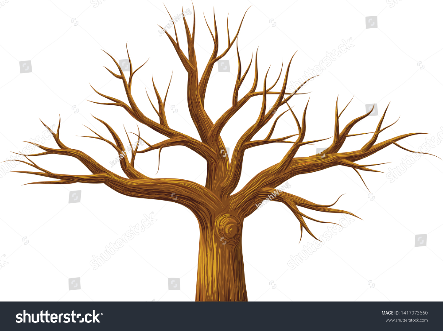 Large Leafless Tree Vector Icon Stock Vector (Royalty Free) 1417973660