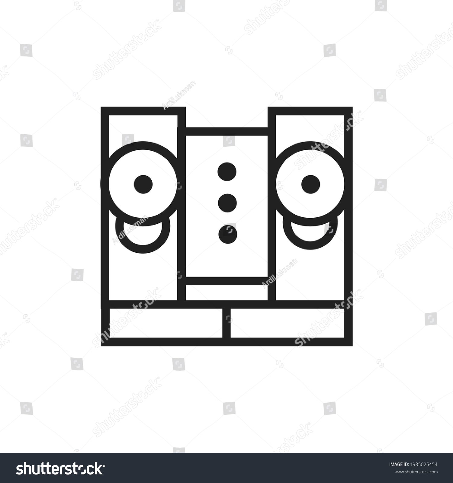 Large Line Art Speaker Music Icon Stock Vector (Royalty Free) 1935025454