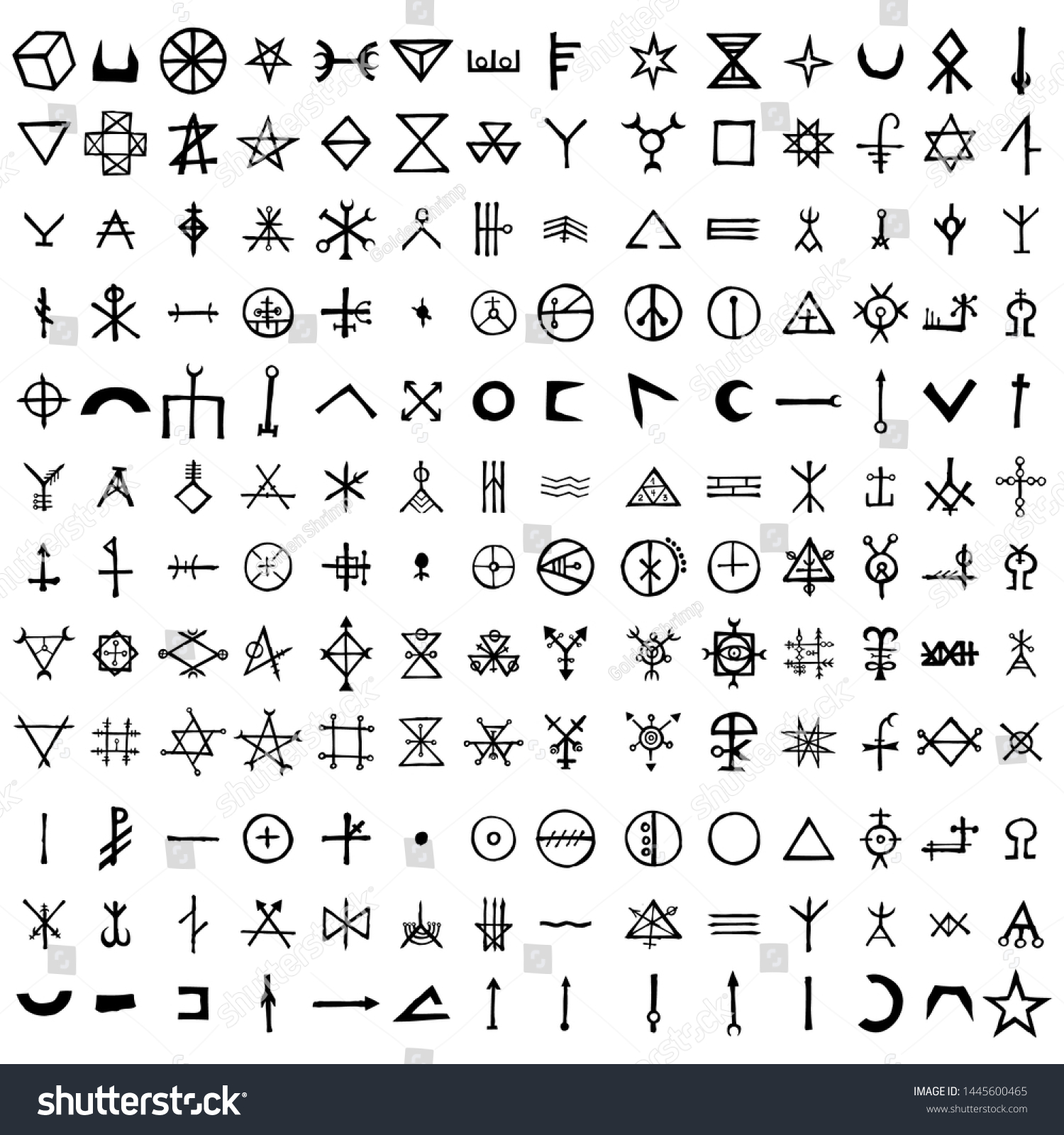 Large Set Alchemical Symbols Isolated On Stock Vector (Royalty Free ...