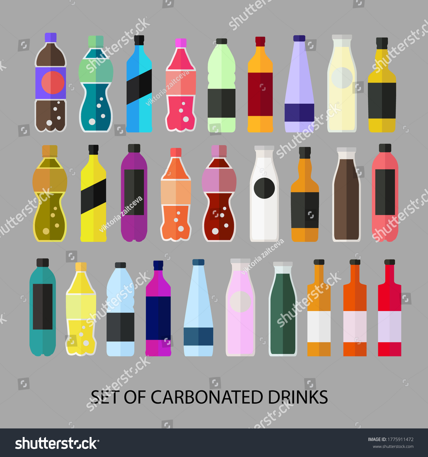 Large Vector Set Carbonated Drinks Bar Stock Vector (Royalty Free ...