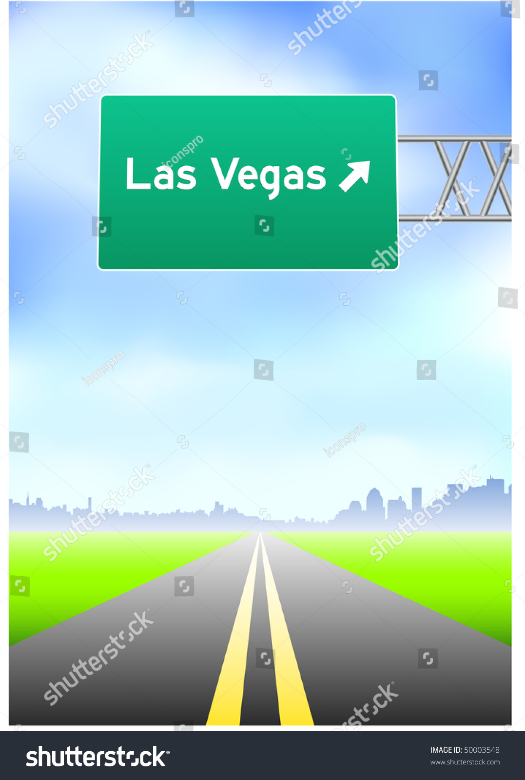 Las Vegas Highway Sign Original Vector Stock Vector (Royalty Free ...