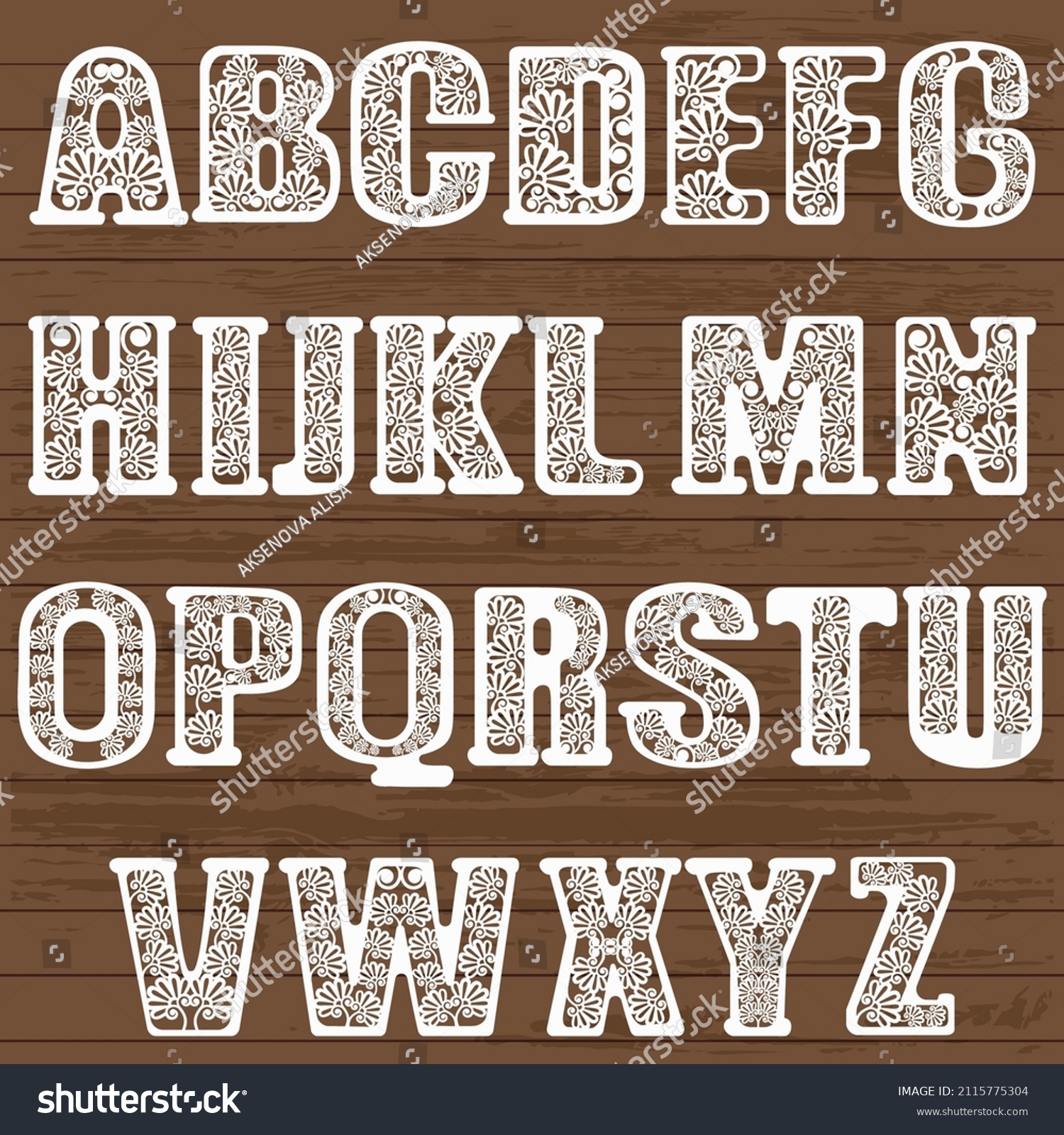 SVG of laser cut alphabet letters template svg