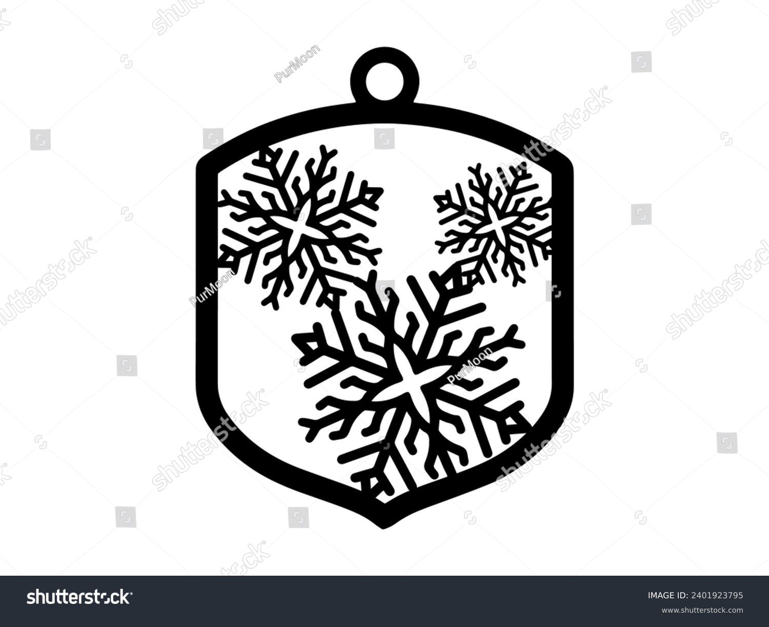 SVG of Laser Cut Christmas Ornament Decoration svg