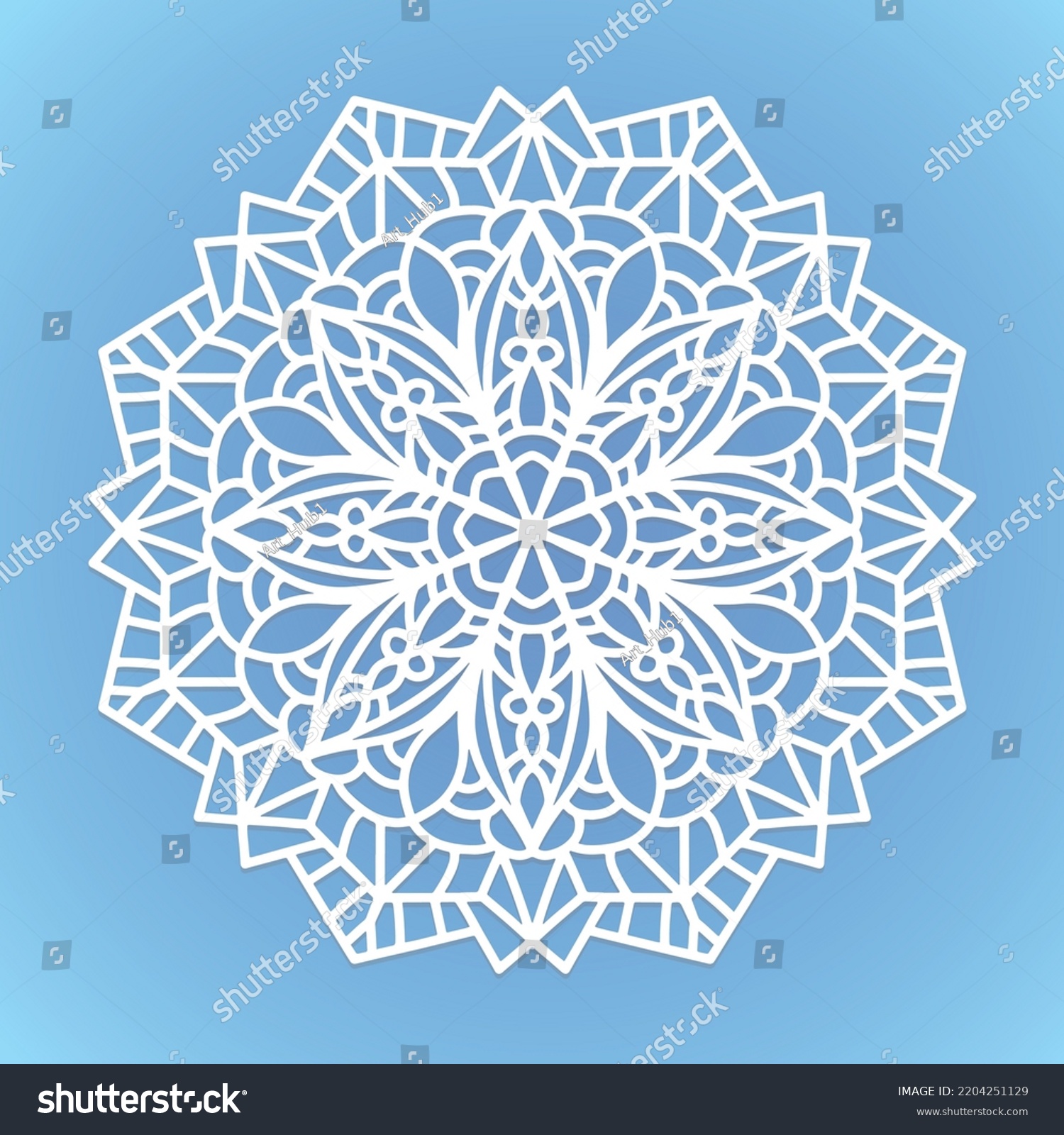 SVG of laser cut Mandala pattern. weeding mandala ornament, svg