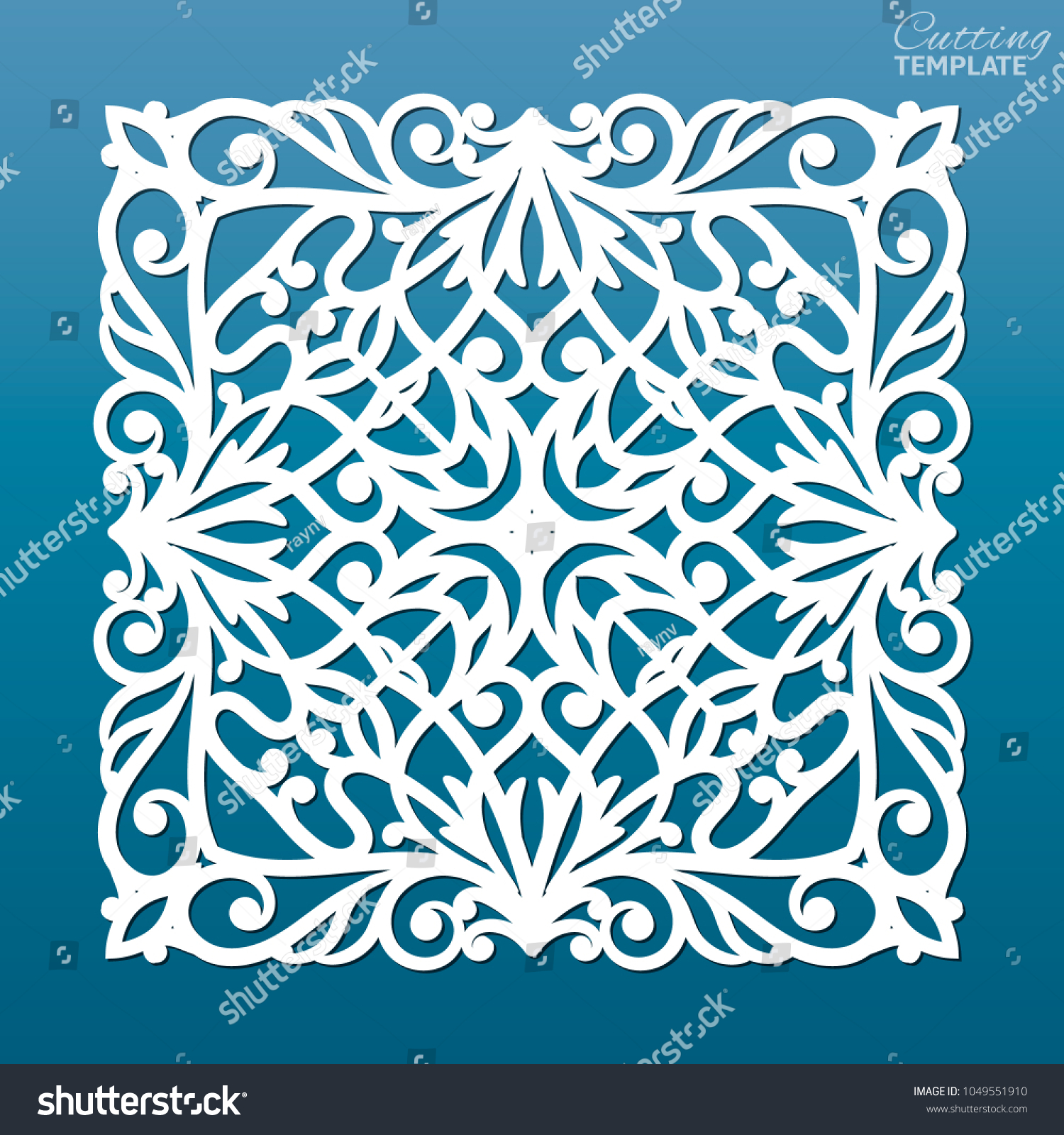 Laser Cut Square Ornamental Panel Pattern Stock Vector (Royalty Free ...