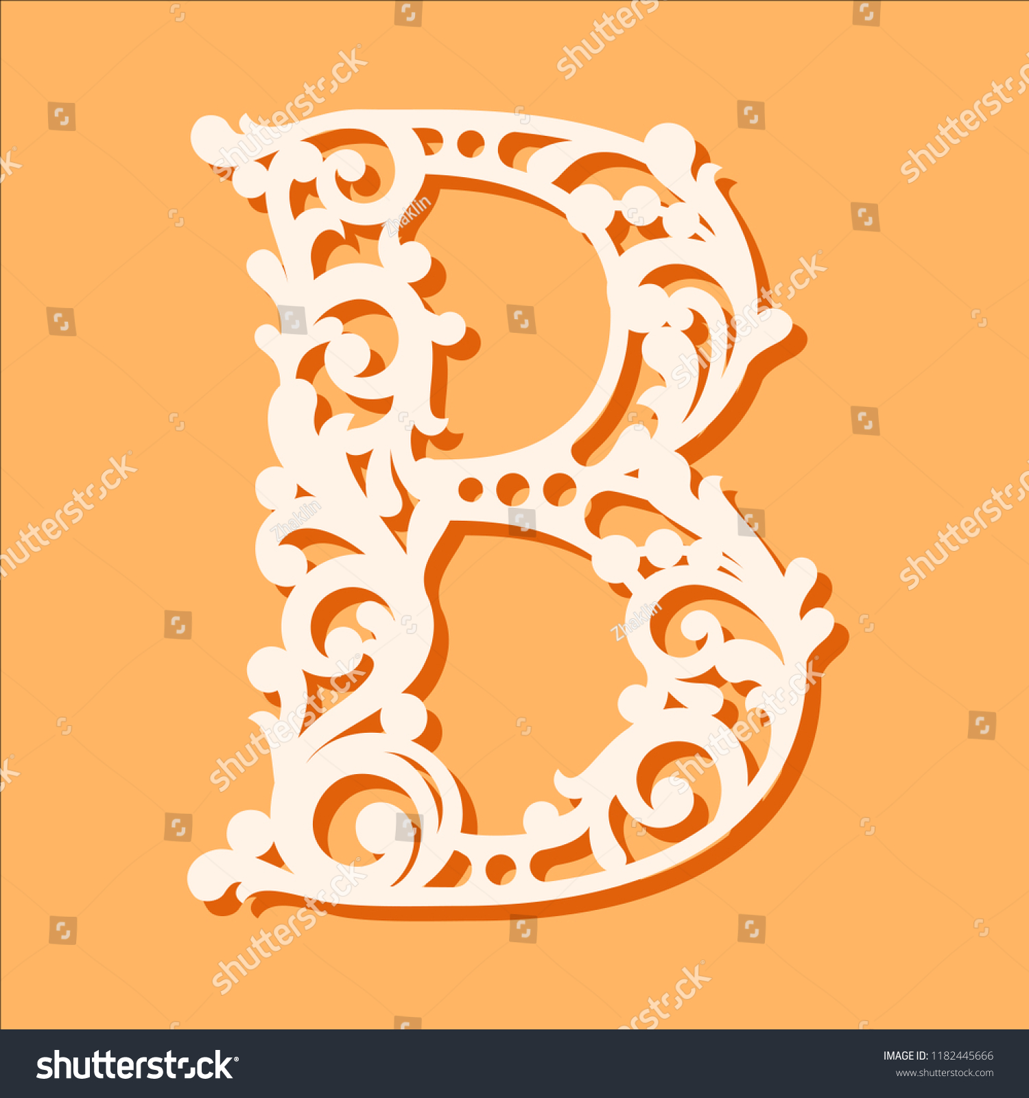 Laser Cut Template Initial Monogram Letters Stock Vector Royalty