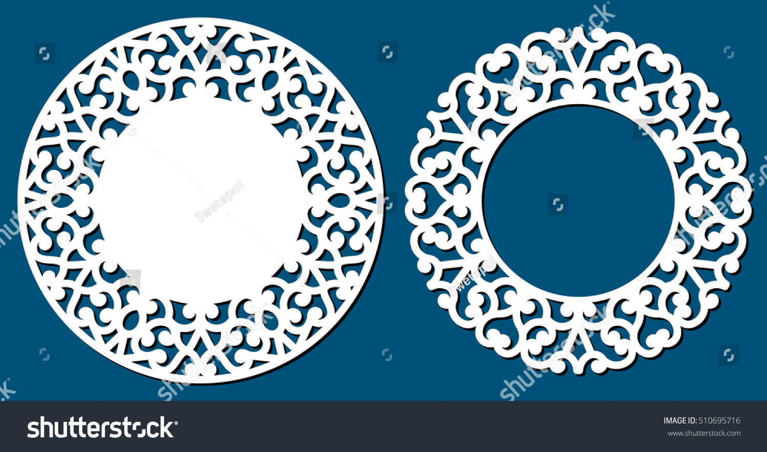 oval vector ornament Frame Round Cut Vector Stock Laser Abstract Vector