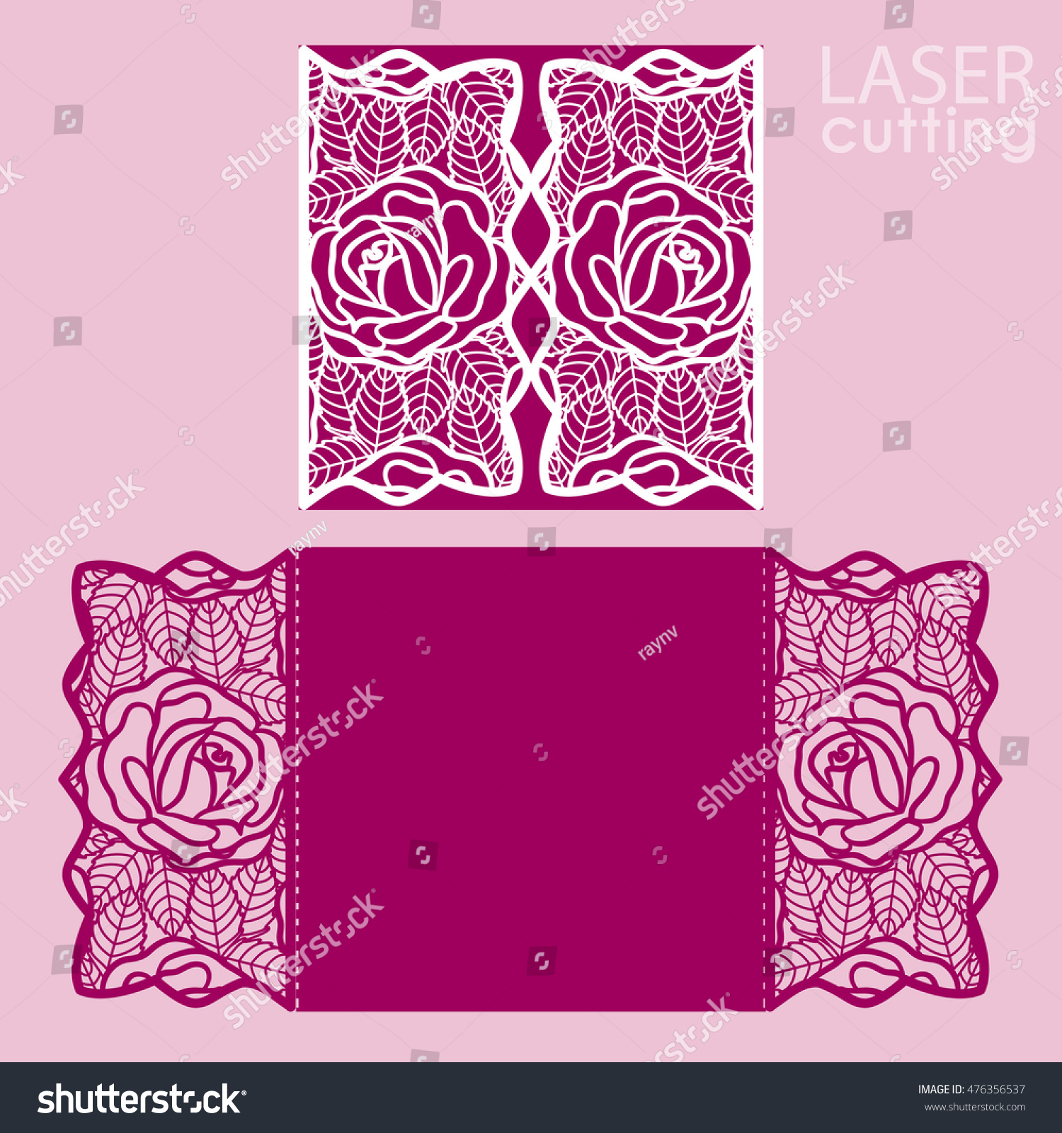 Laser Cut Wedding Invitation Card Template 스톡 벡터로열티 프리 476356537