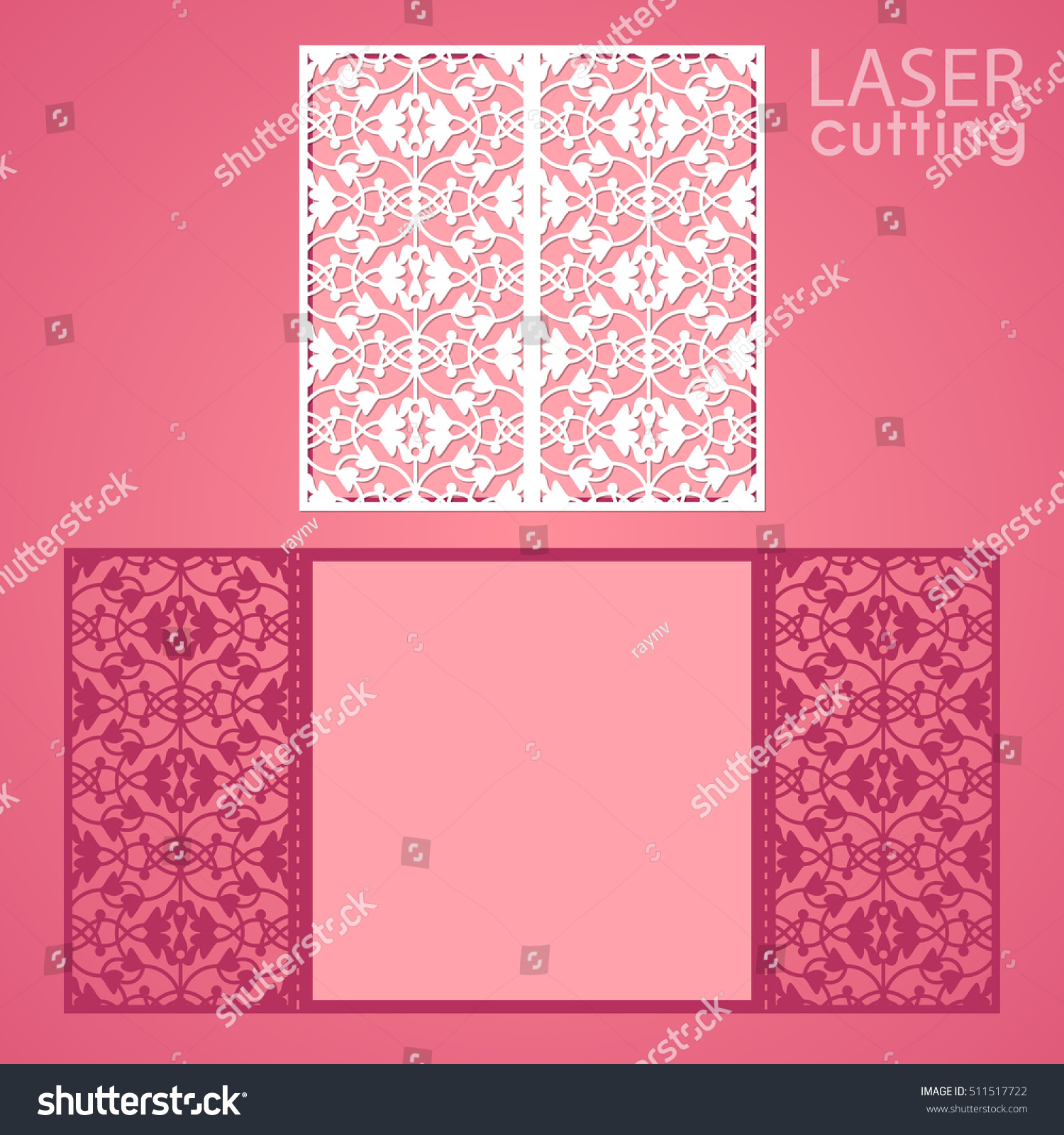 Laser Cut Wedding Invitation Card Template Stock Vektorgrafik Lizenzfrei 511517722 Shutterstock