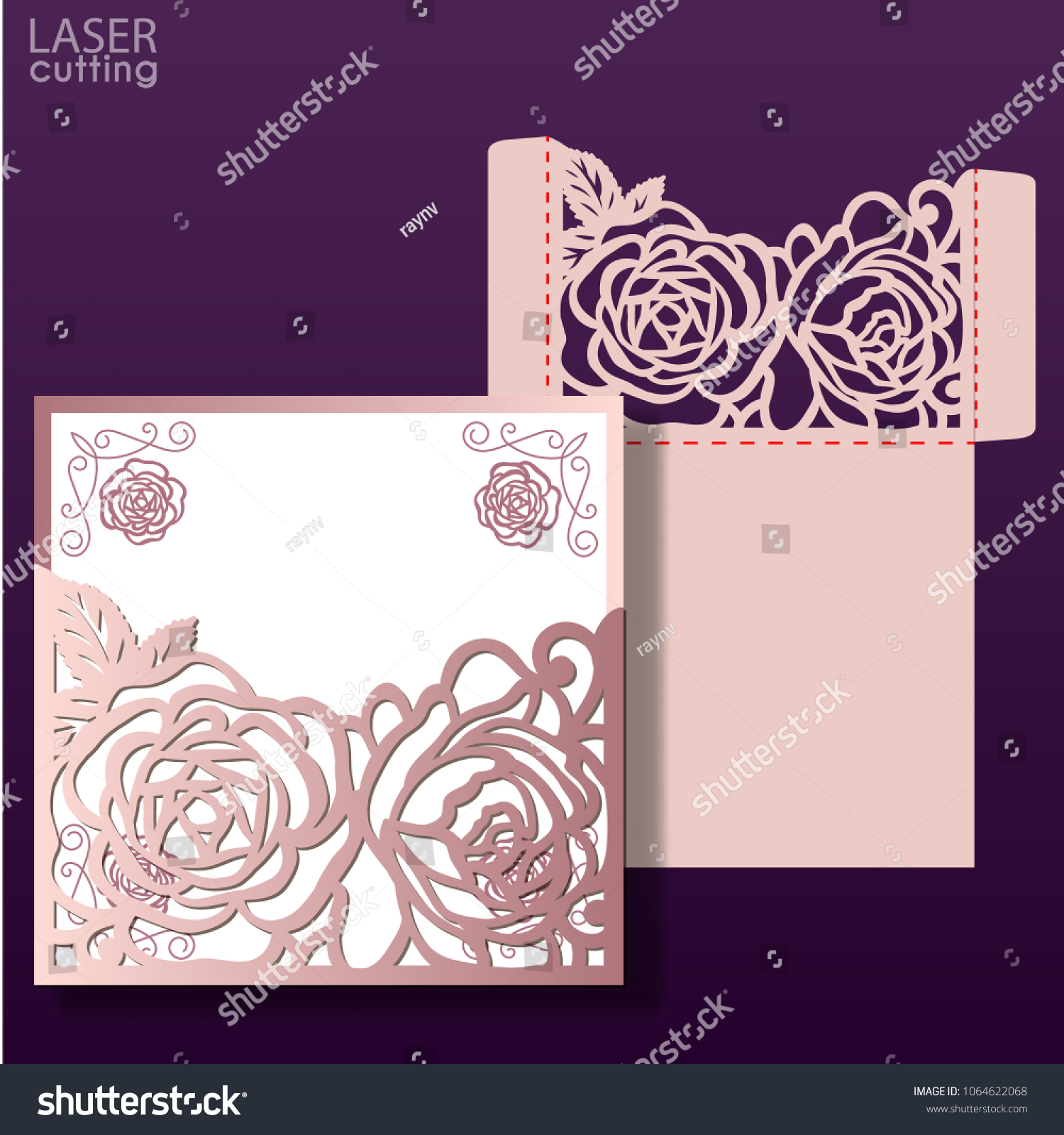 Download Laser Cut Wedding Invitation Card Template Stock Vector Royalty Free 1064622068 PSD Mockup Templates