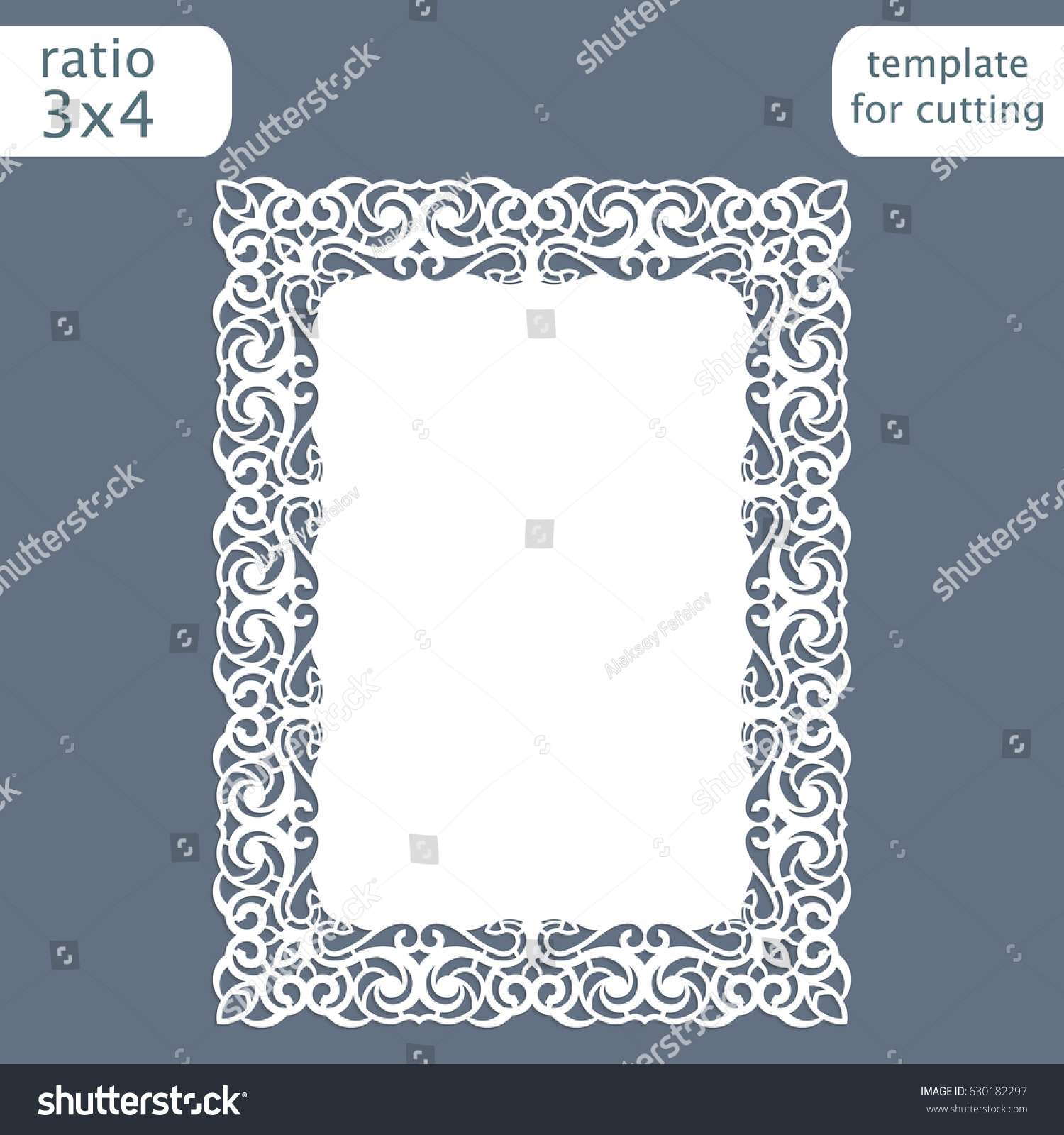 laser cut wedding invitation card template stock vector