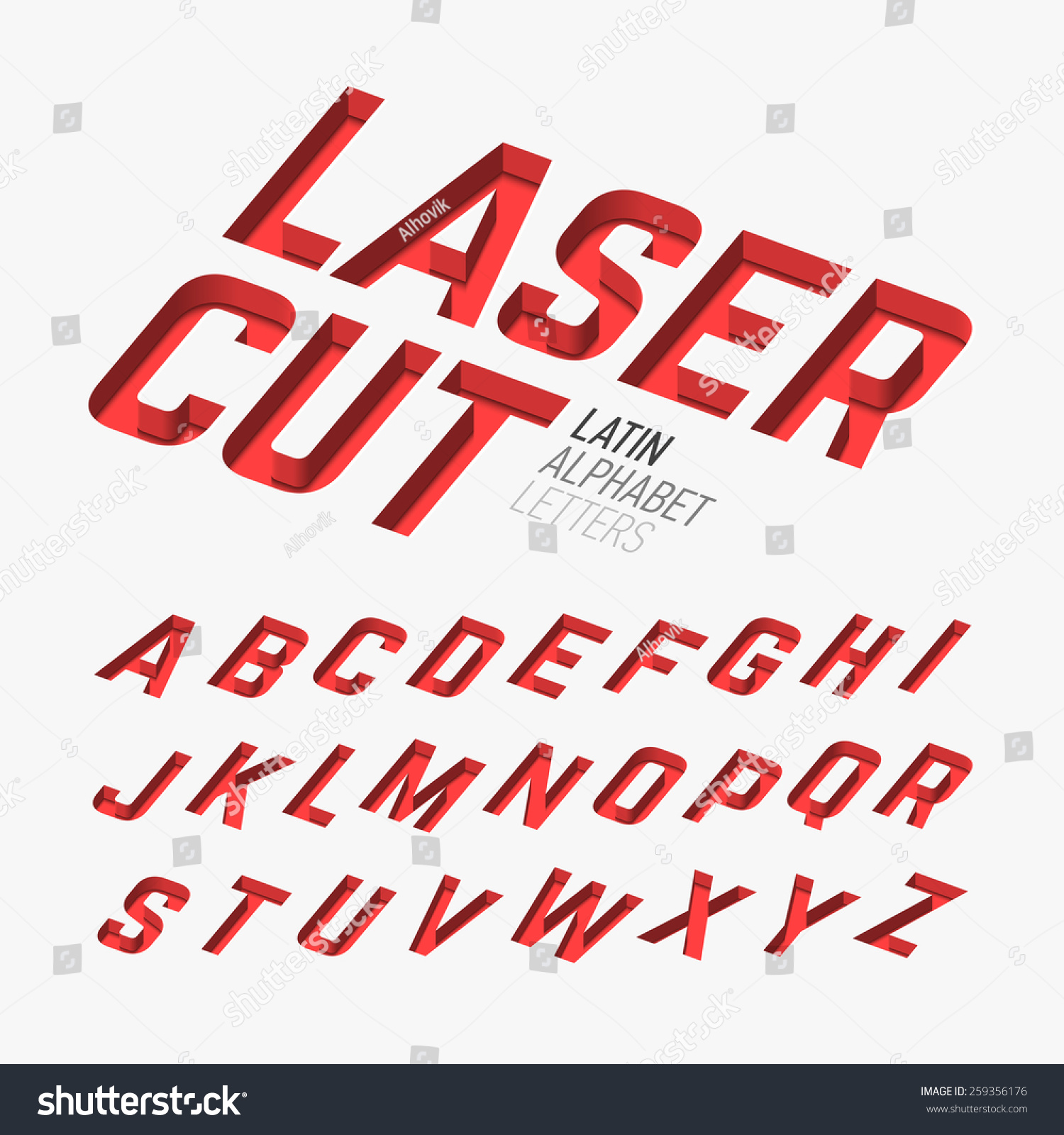 Laser Cutted Letters, Alphabet. Vector. 259356176 Shutterstock