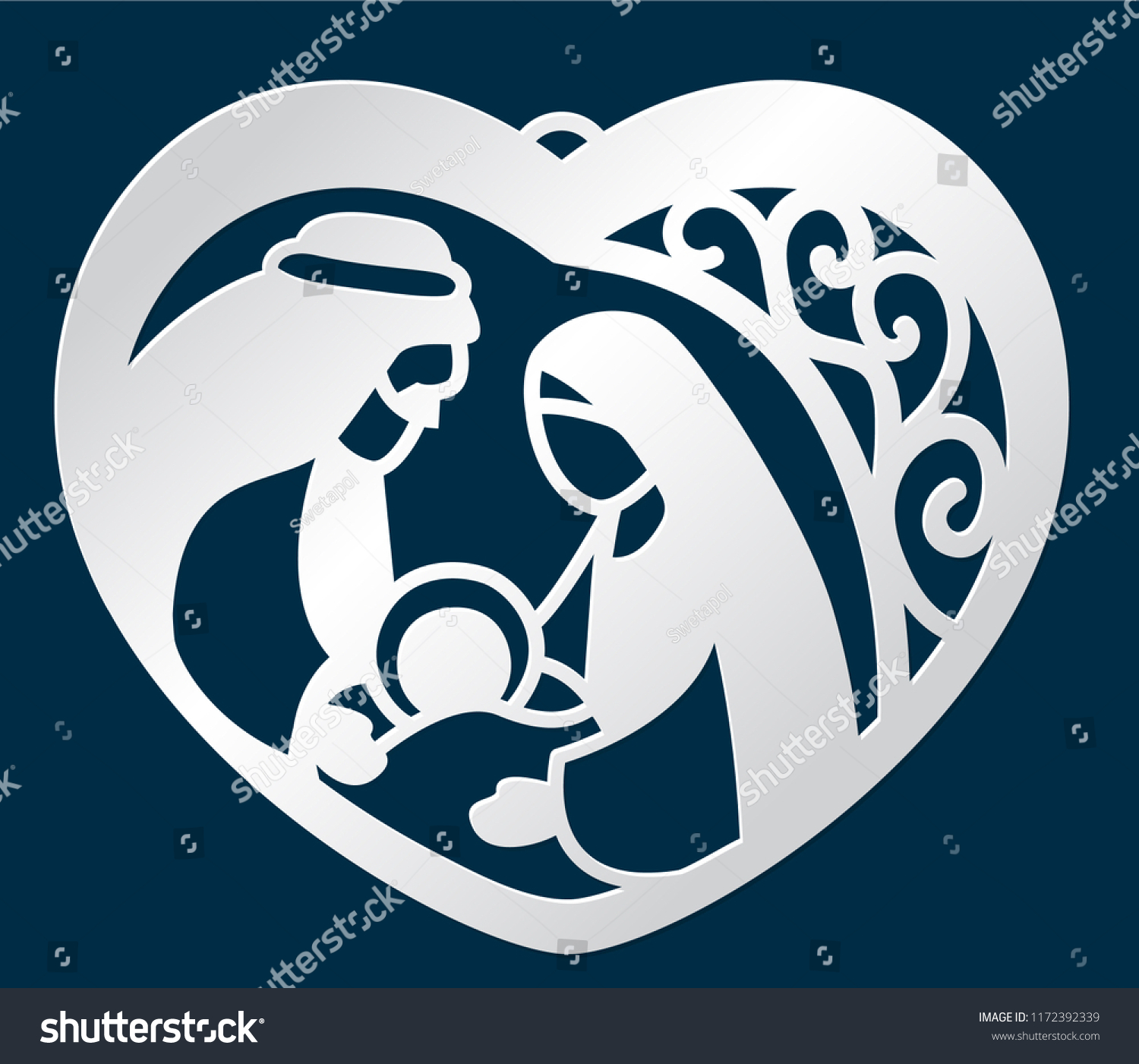 laser cutting cute christmas pendant template stock vector royalty