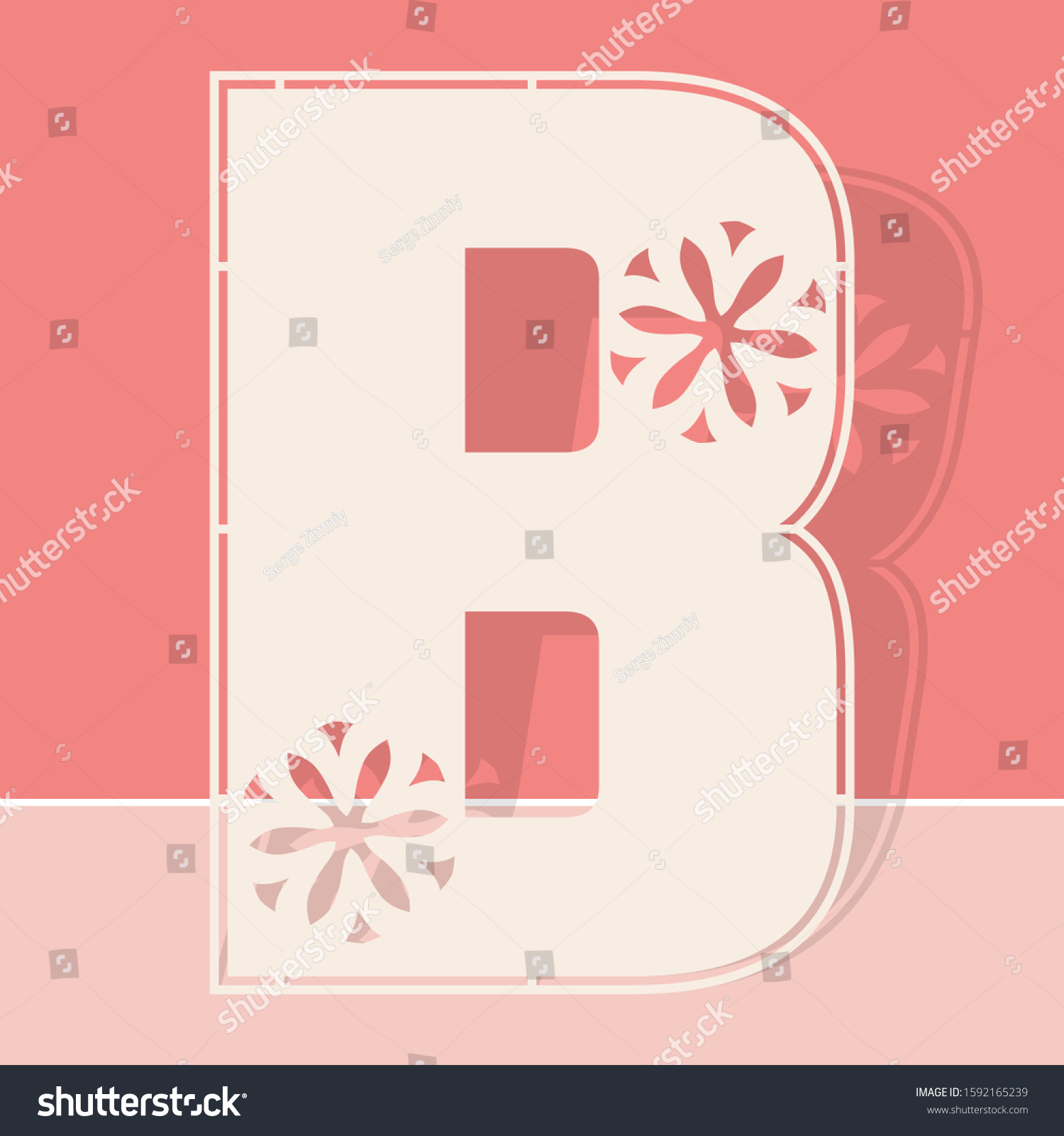 Laser Cutting Letter B Woodcut Vector Stock Vector (Royalty Free ...