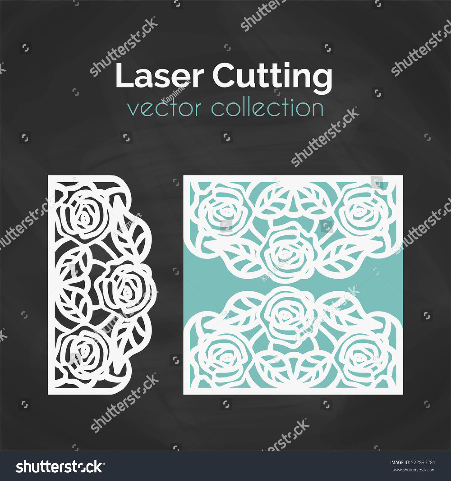 Laser Cutting Roses Card Laser Cut Imagem Vetorial De 