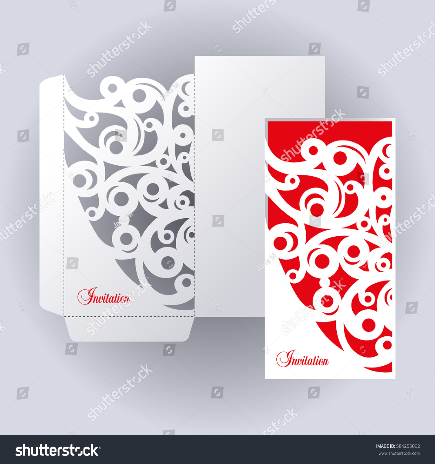 Laser Cutting Template Cover Wedding Design Stock Vector