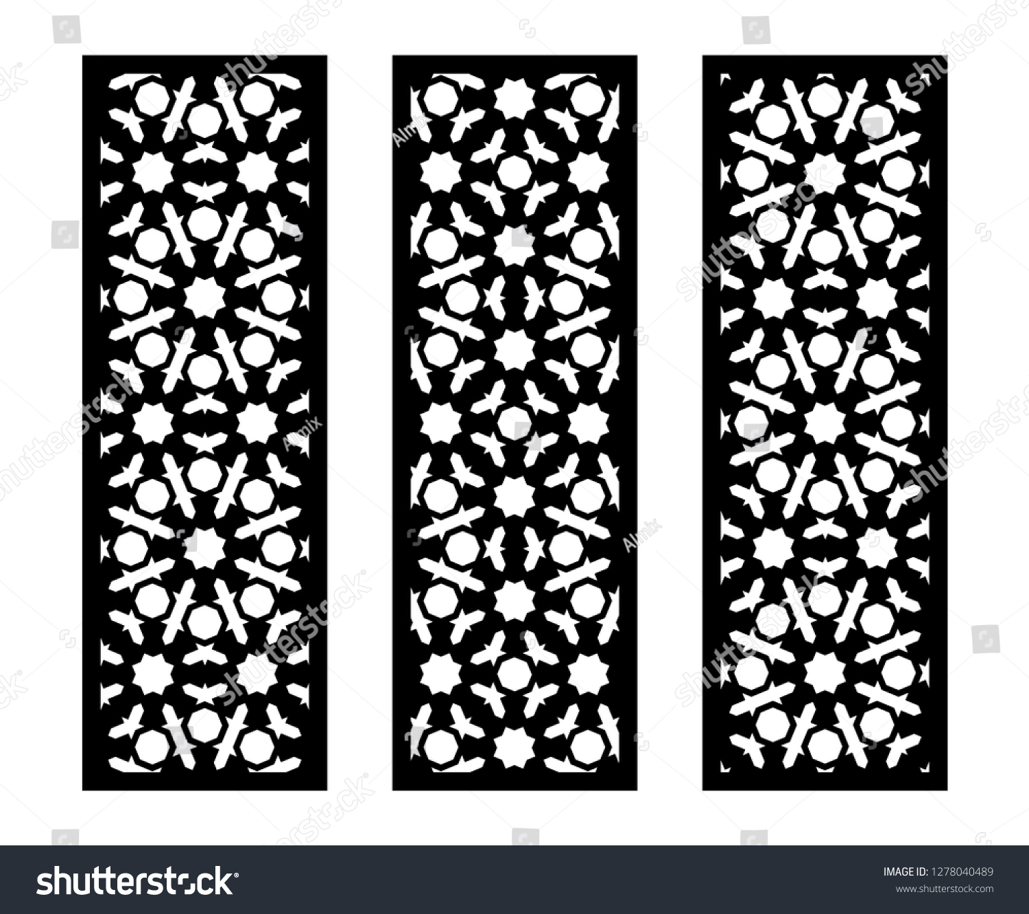 Laser Pattern Set Decorative Vector Panels Stock Vector Royalty Free 1278040489