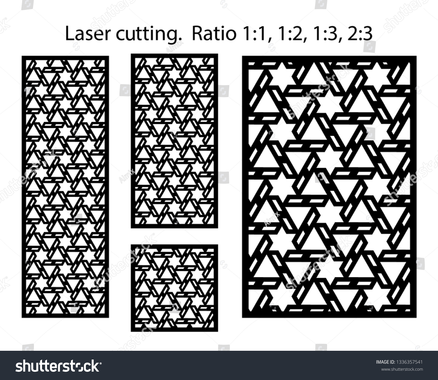 Laser Pattern Set Decorative Vector Panels Stock Vector Royalty Free 1336357541