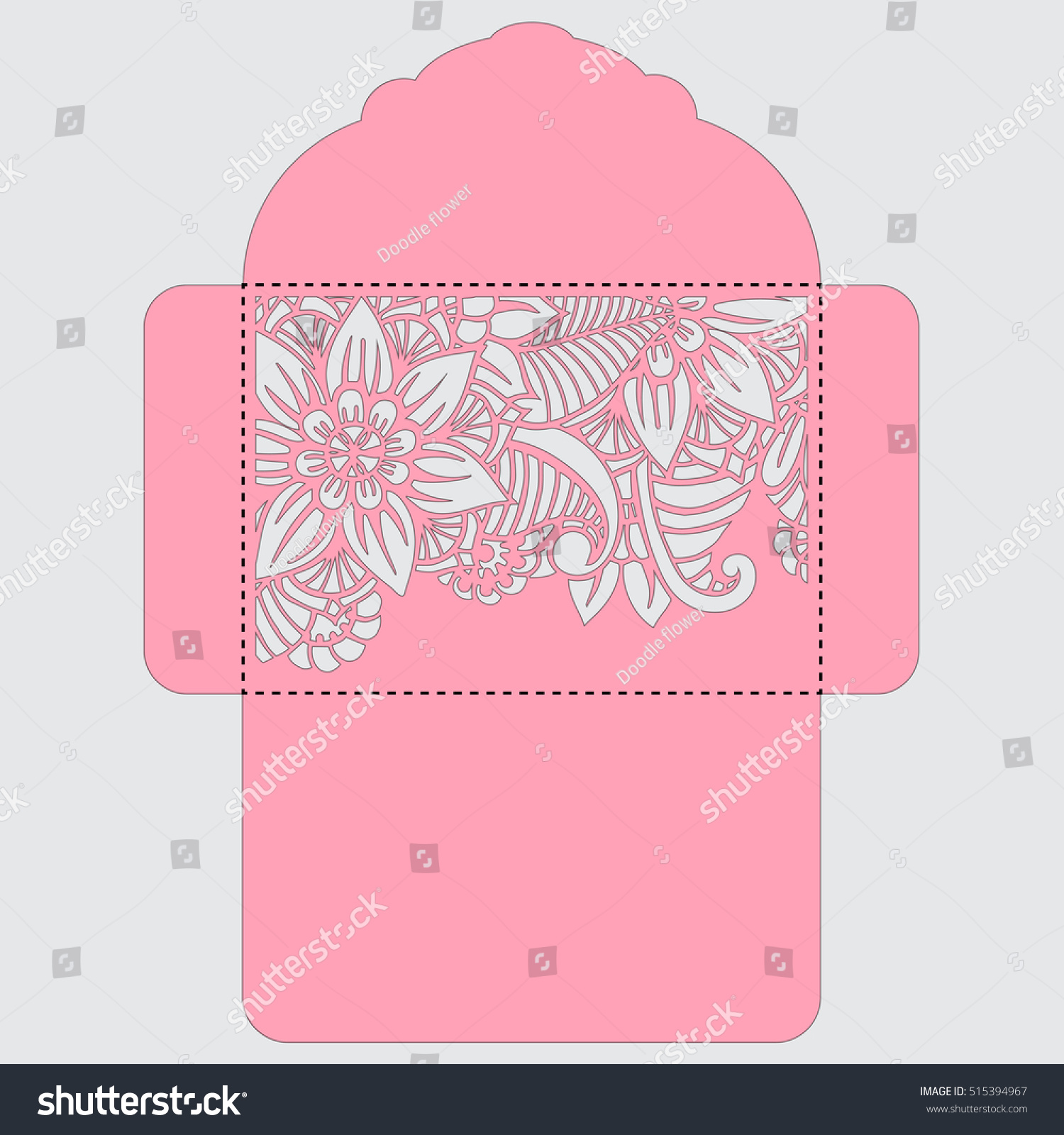Lasercut Vector Wedding Invitation Template Wedding Stock Vector