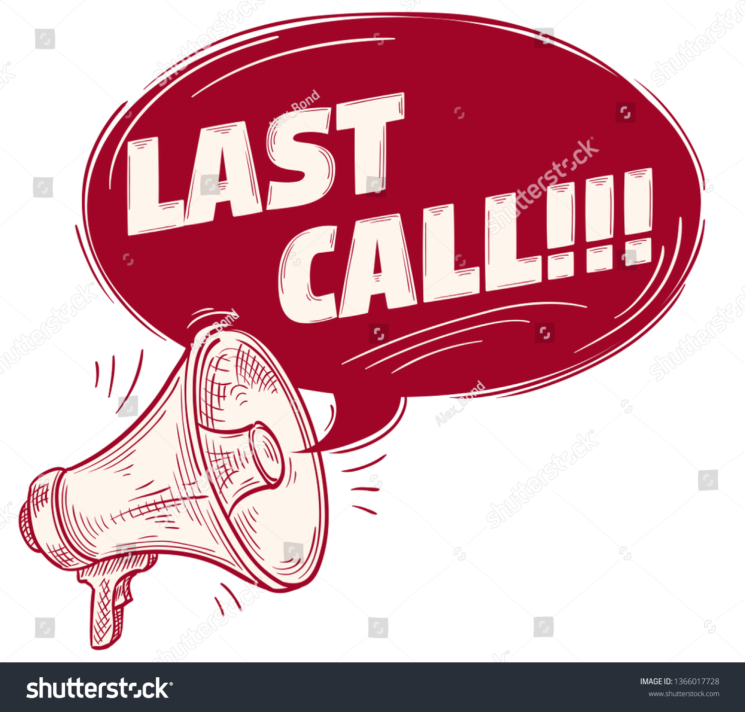 Last Call Sign Megaphone Stock Vector (Royalty Free) 1366017728 ...