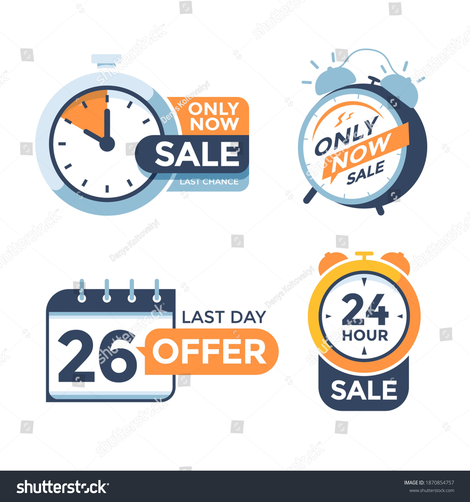 SVG of Last day offer modern label design with alarm clock countdown. 24 hour sale promo sticker. Best deal badge isolated illustration svg