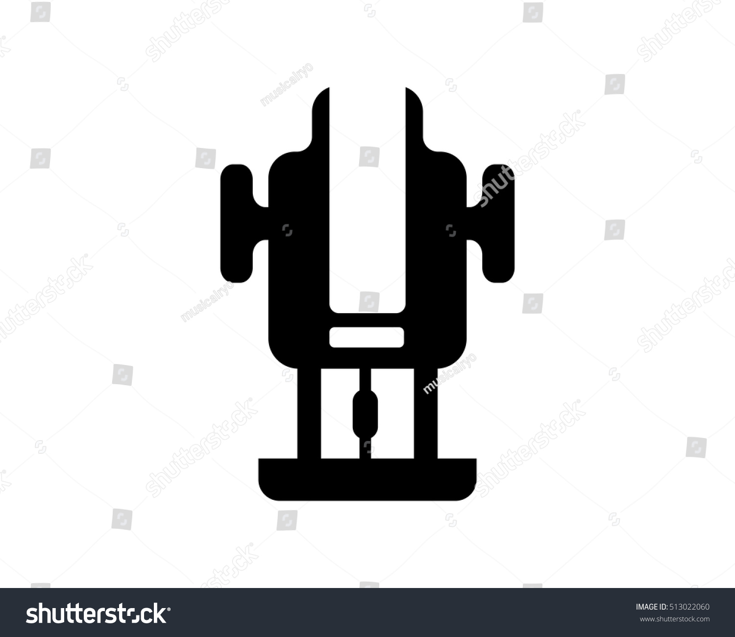 Lathe Machine Icon Silhouette Stock Vector Illustration 513022060 ...