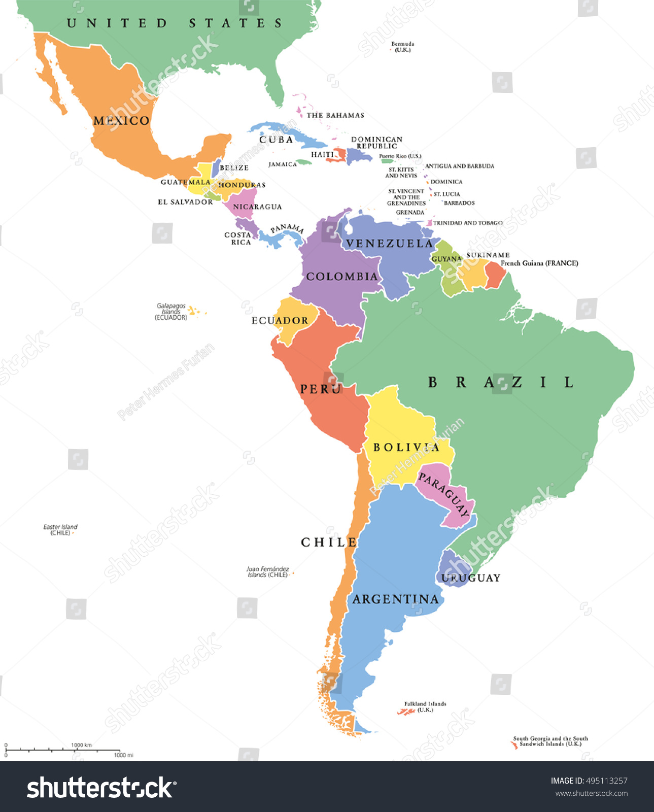 Political Map Of Latin America