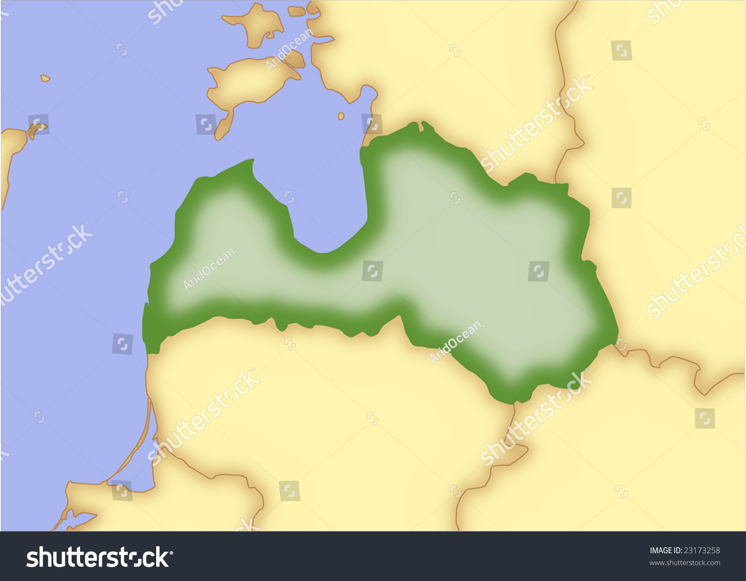 Latvia Vector Map Borders Surrounding Countries Stock Vector 23173258 ...