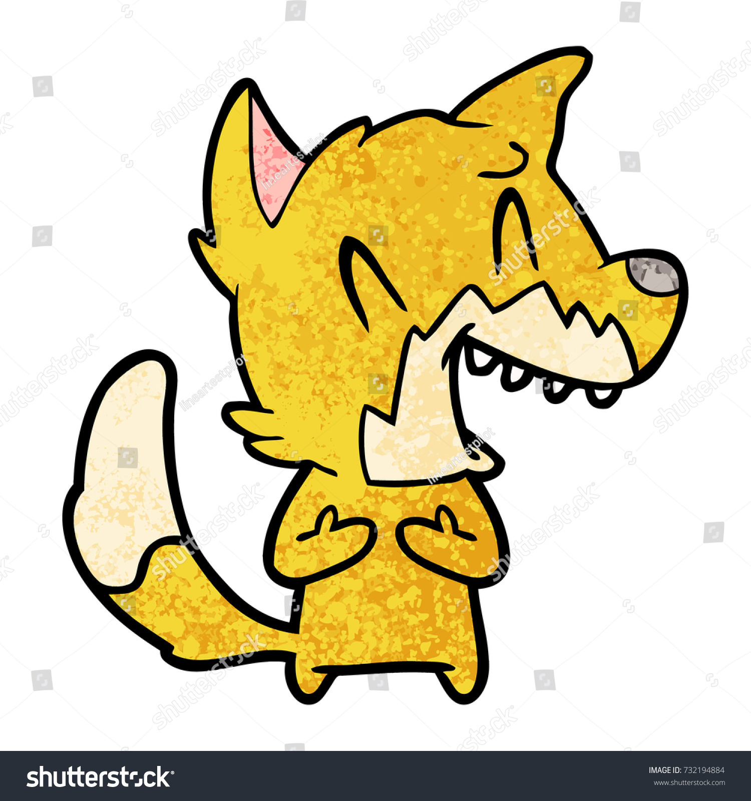 Laughing Fox Cartoon Stock Vector (Royalty Free) 732194884 | Shutterstock