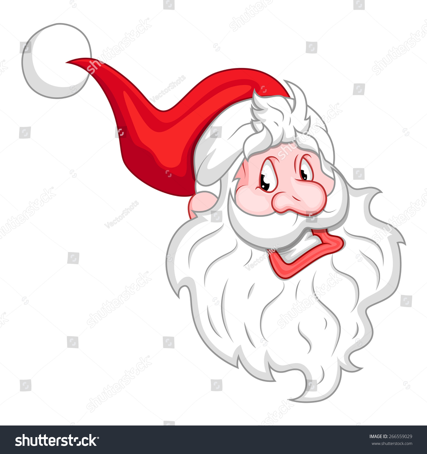 Laughing Santa Character Face Stock Vector Illustration 266559029 ...