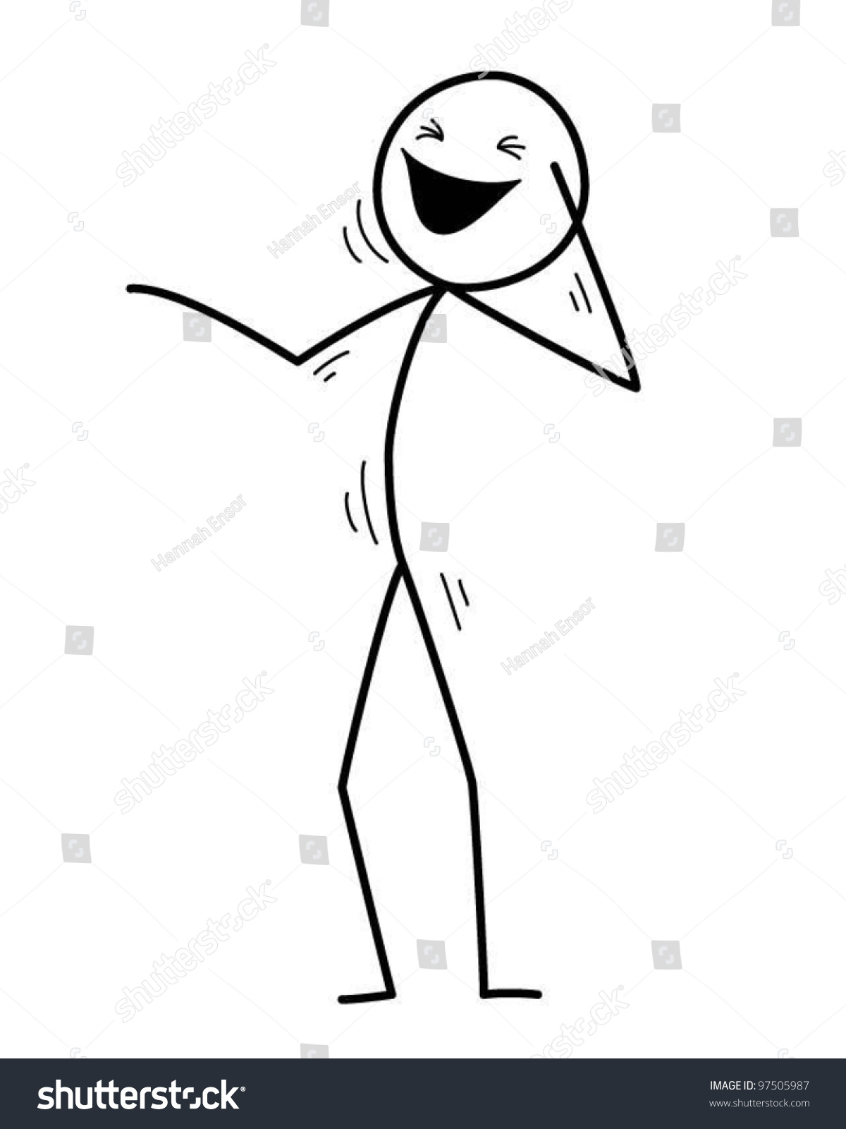 Laughing Stickman Stock Vector 97505987 - Shutterstock