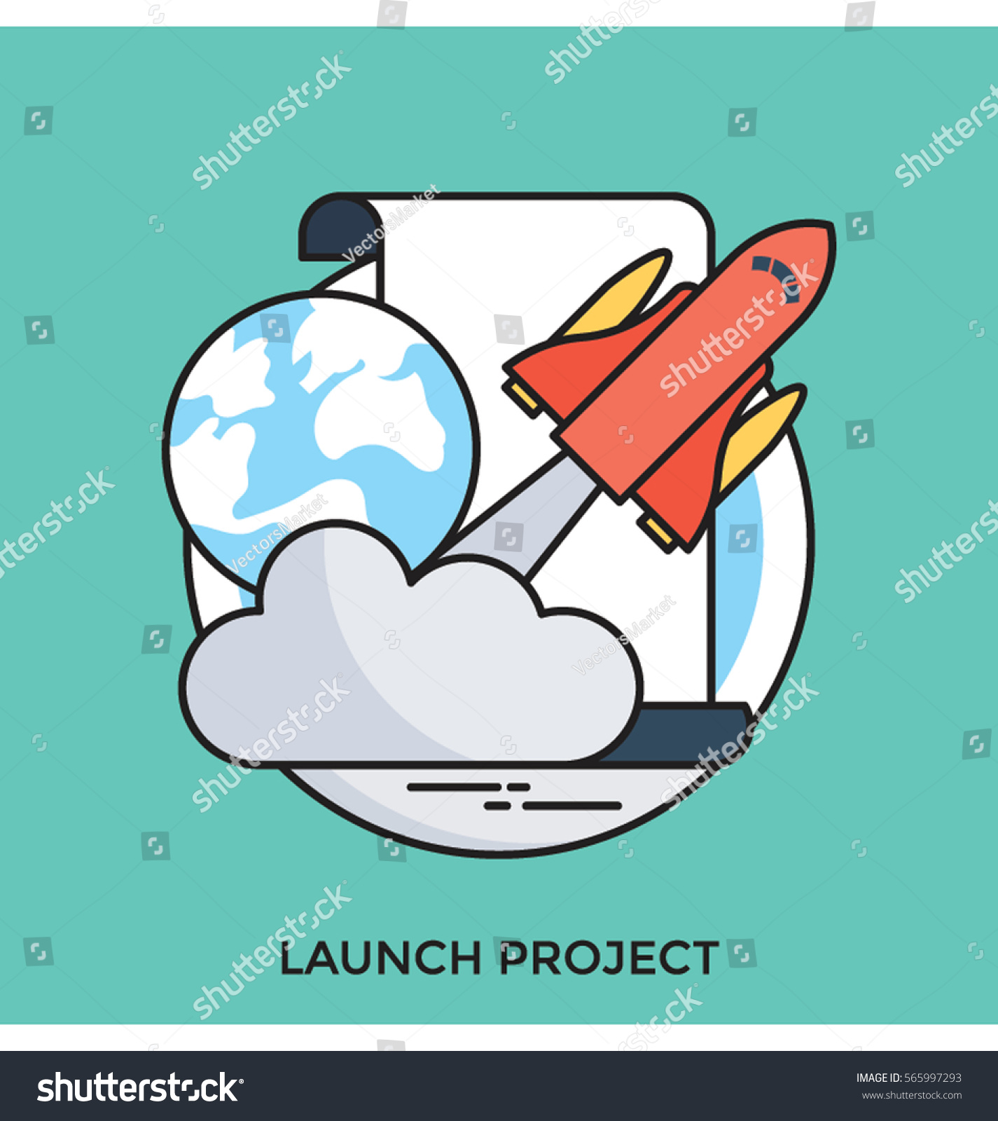 Launch Project Vector Icon: vector de stock (libre de regalías ...