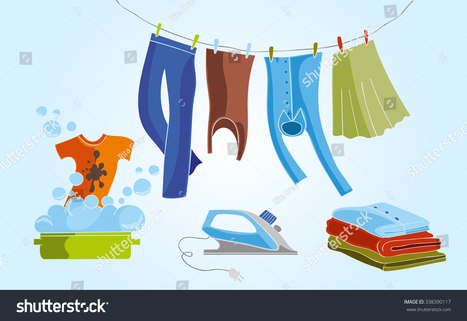 Laundry Illustration - 338390117 : Shutterstock