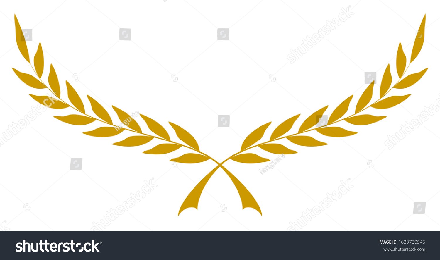 SVG of Laurel honor wreath vector in gold on white isolated background. svg