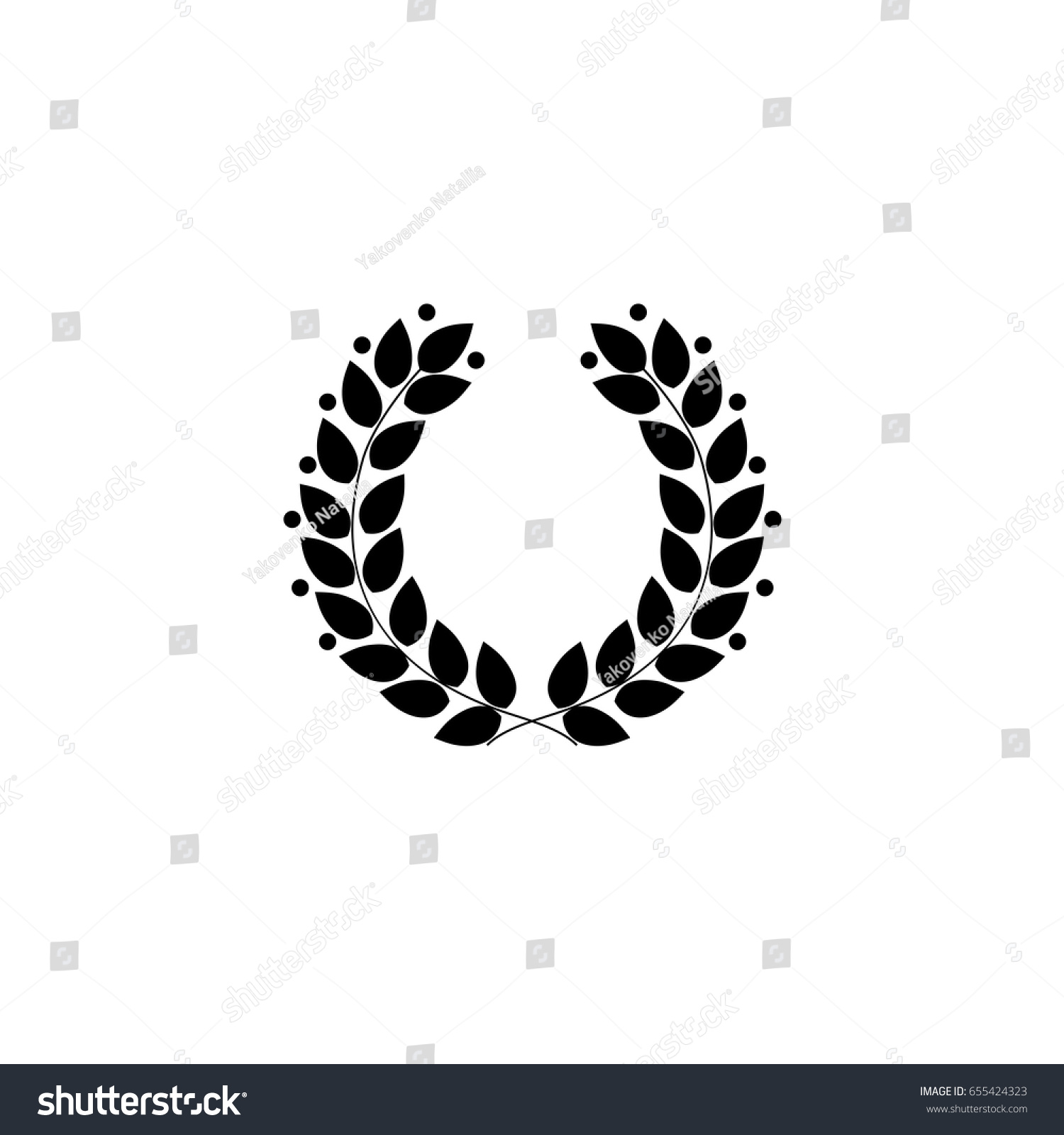 Laurel Wreath Black Modern Symbol Victory Stock Vector (royalty Free 