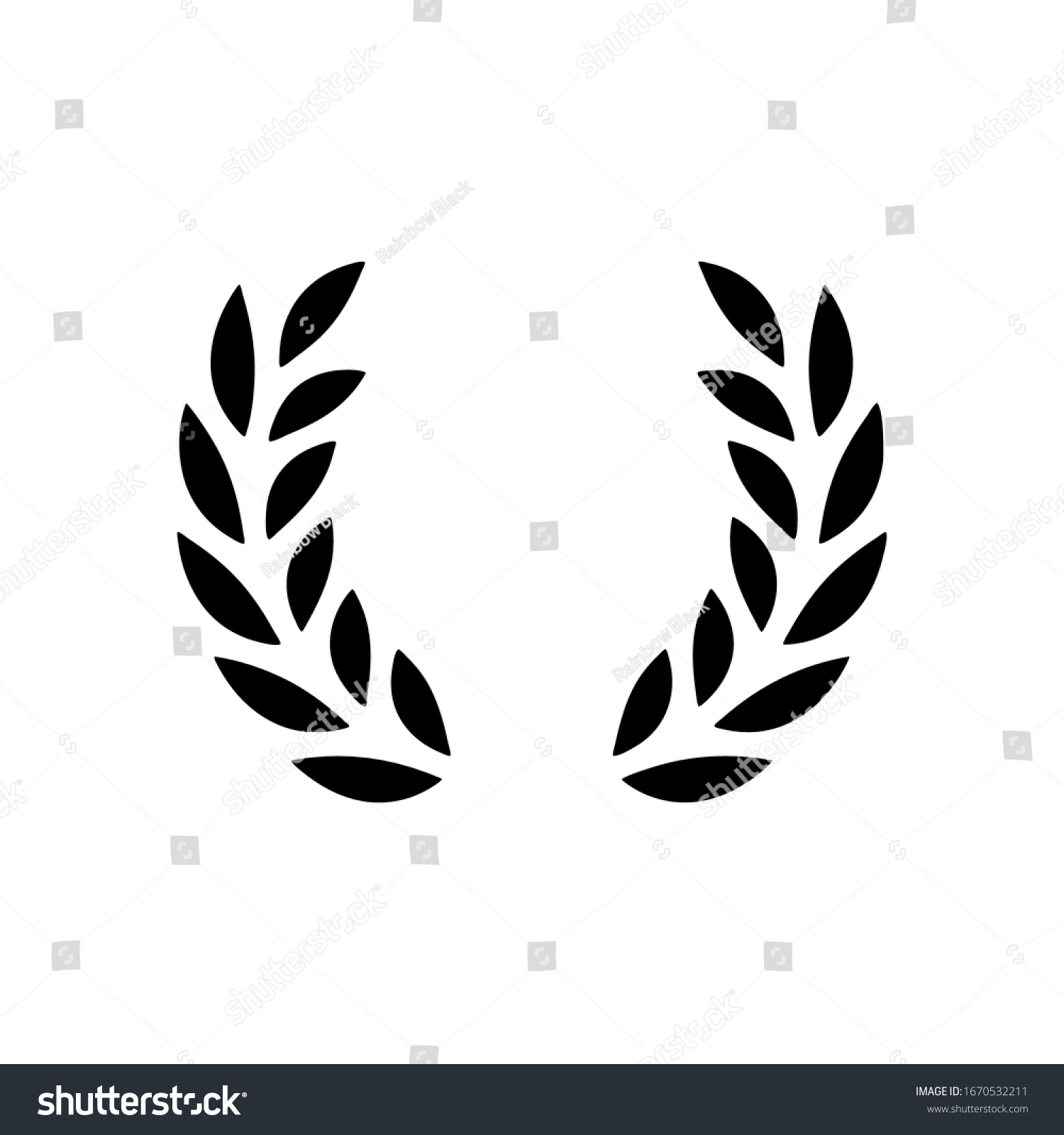 SVG of Laurel wreath, champion olive. Black icon on white background svg