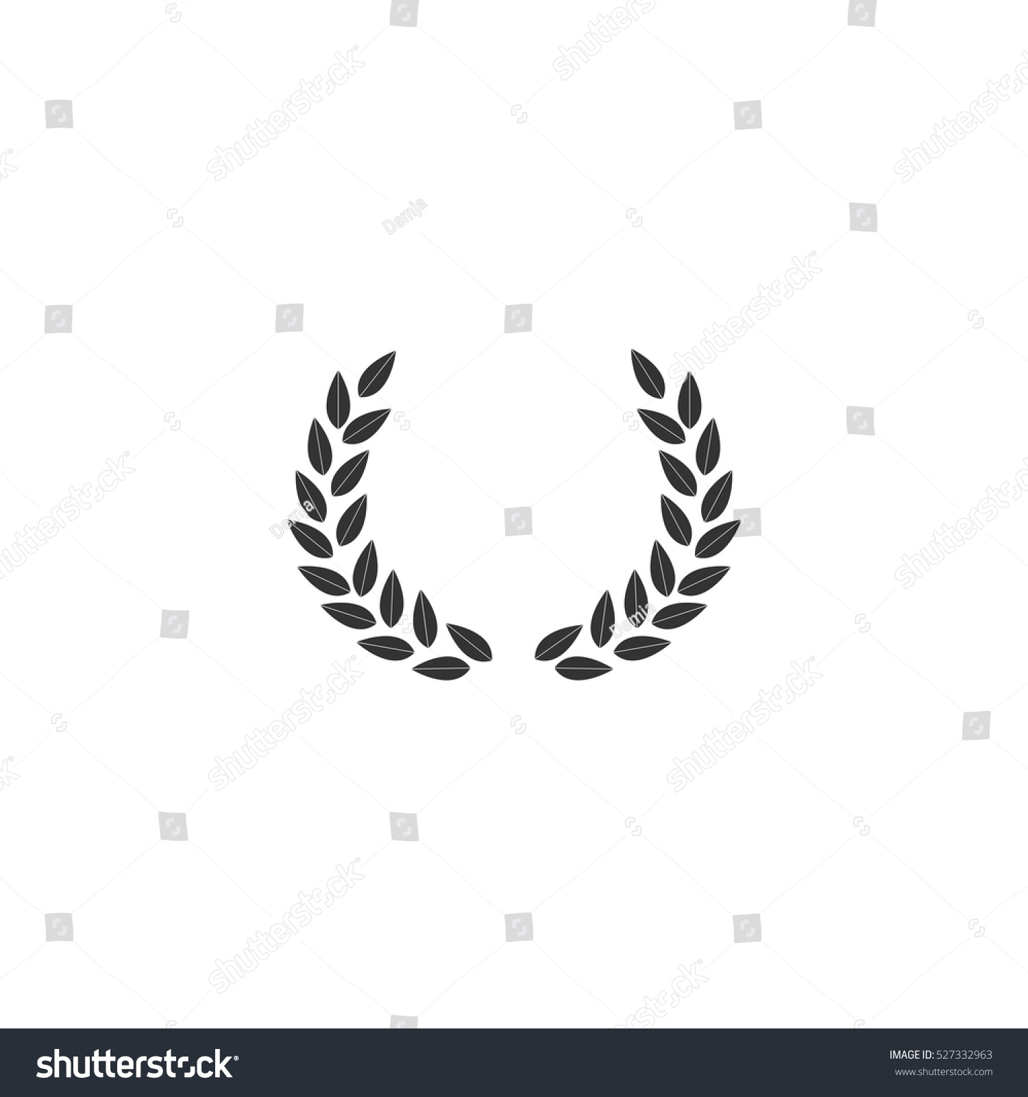 Laurel Wreath Icon Flat Illustration Isolated Stock Vector (Royalty ...