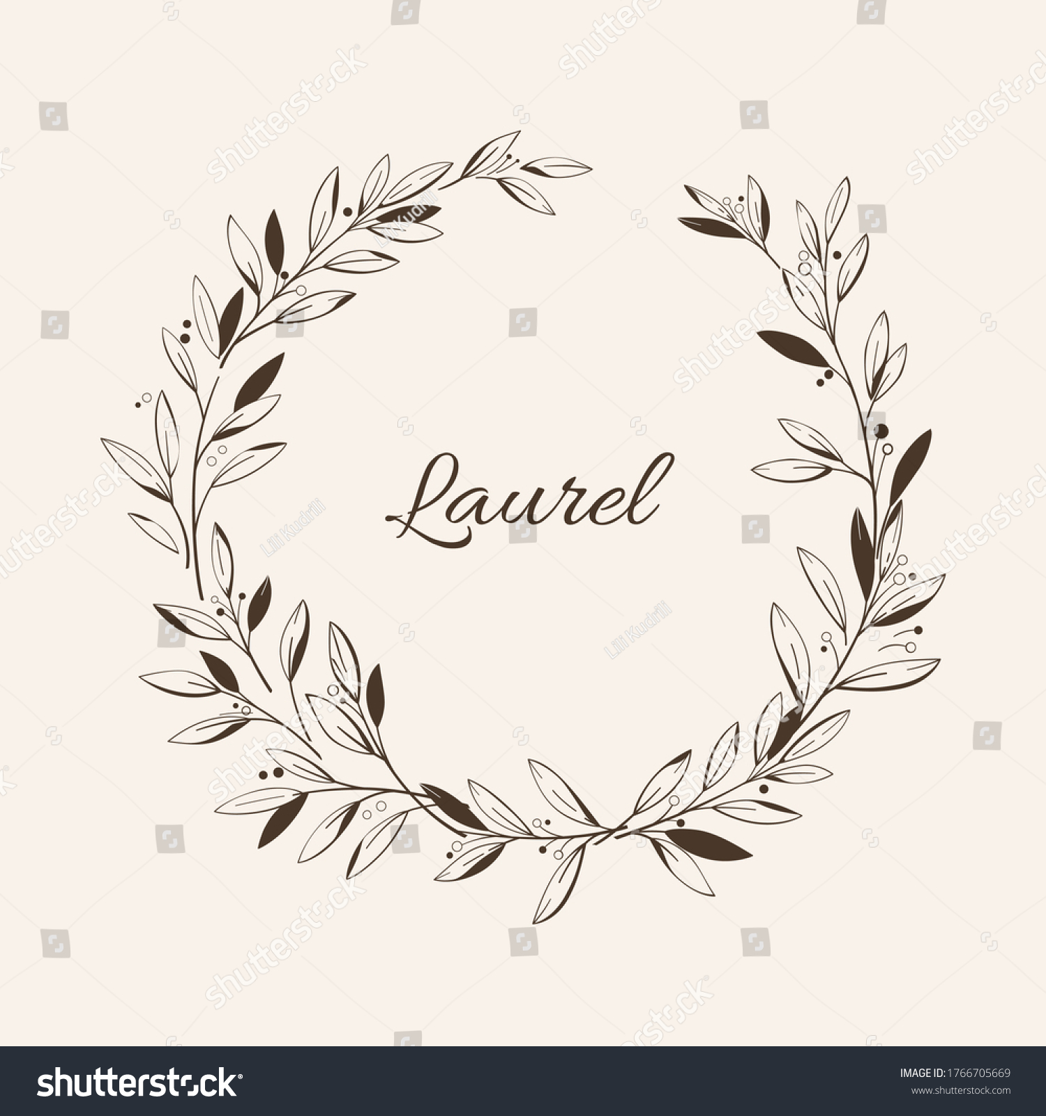 SVG of Laurel wreath. Vector design elements in boho style. Illustration for greeting card, packaging. svg