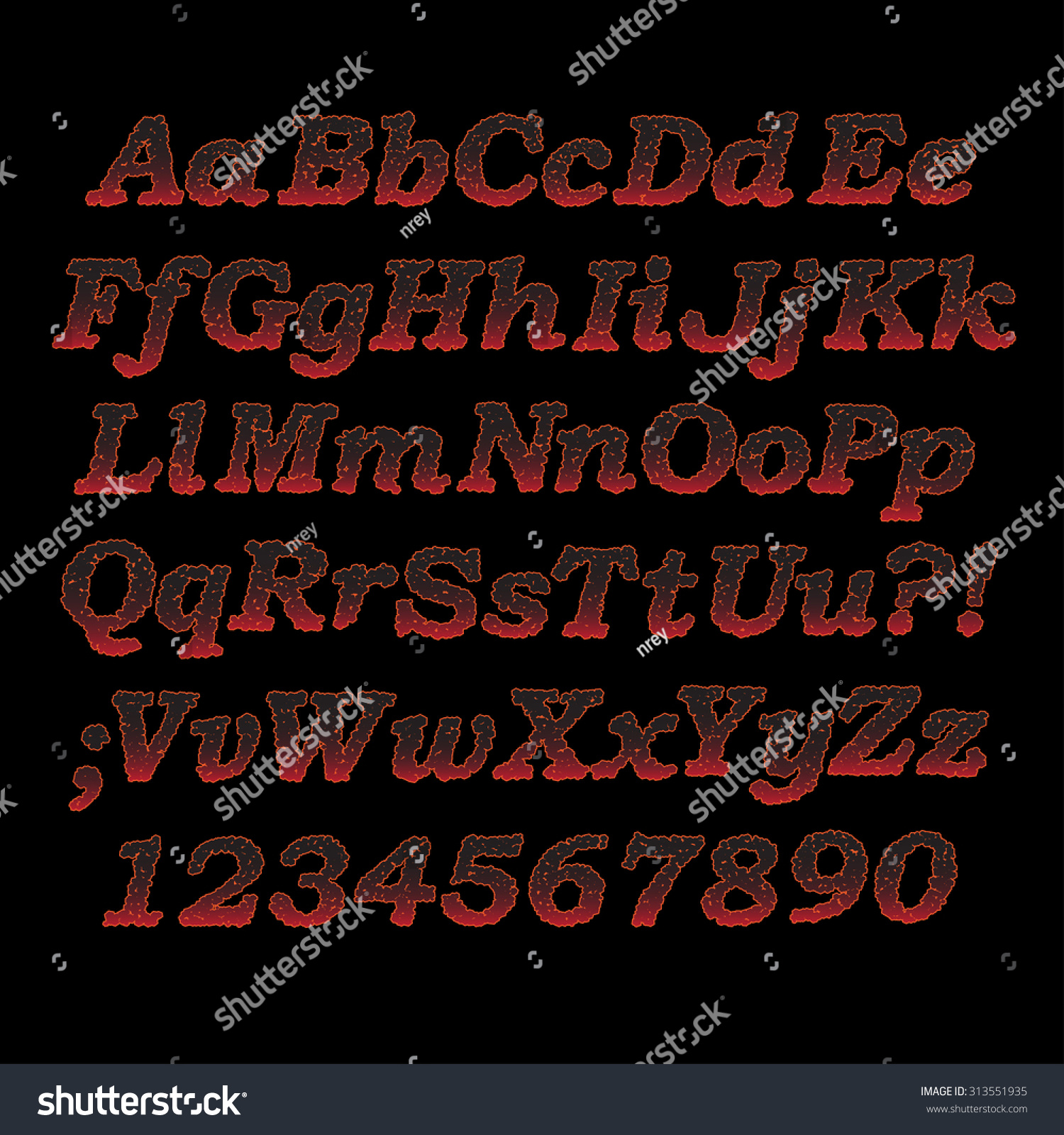 Lava Font Sizzling Hot Alphabet Letters Stock Vector Royalty Free 313551935 Shutterstock 4444