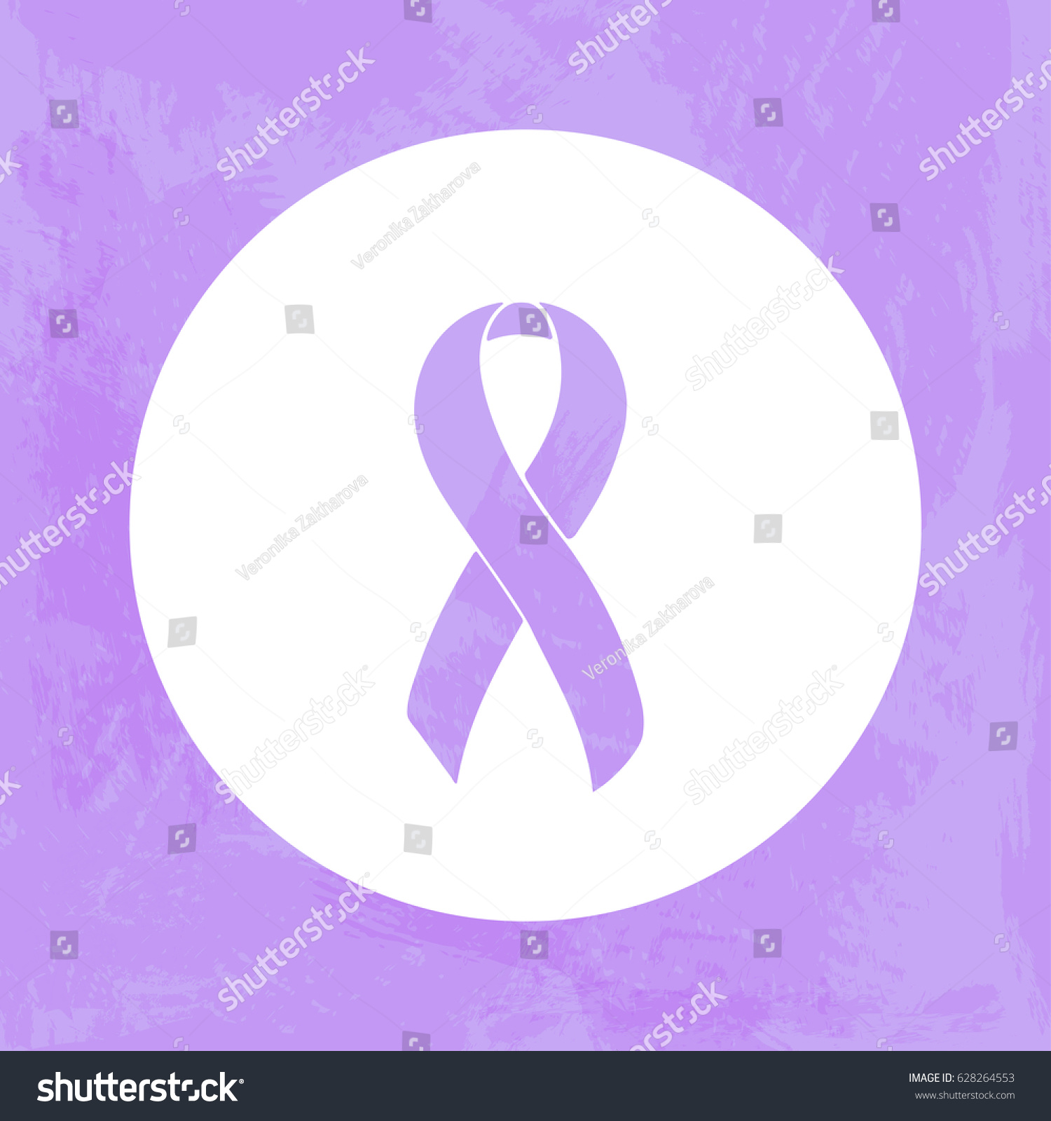 SVG of Lavender Awareness Ribbon. Craniosynostosis, Epilepsy, Gynecological Cancer, Hypokalemic Periodic Paralysis, Infantile Spasms, Rett Syndrome. Isolated icon. Watercolor painted background svg