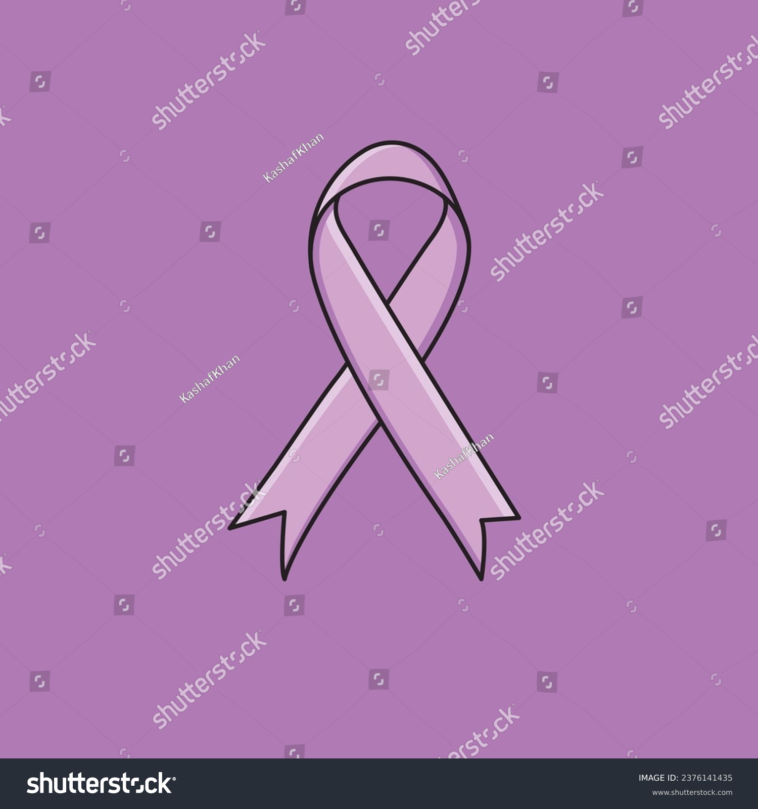SVG of Lavender Satin Ribbon All Cancer Awareness World Cancer Day Lavender Background Vector Illustration svg