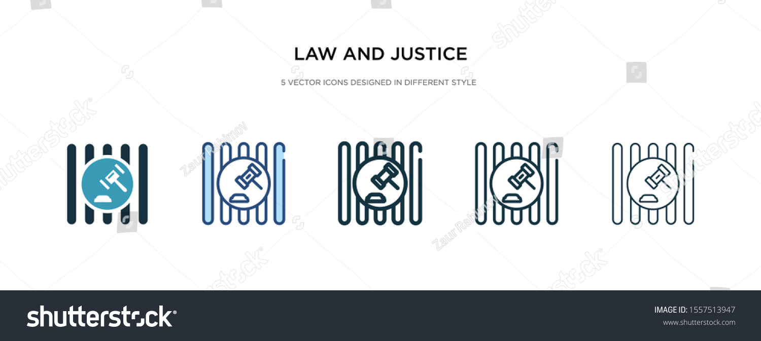 Law Justice Icon Different Style Vector Stock Vector Royalty Free