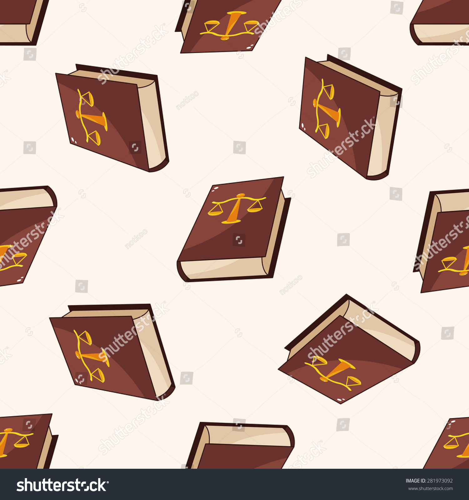 Law Book Cartoon Seamless Pattern Background Stock Vector (Royalty Free