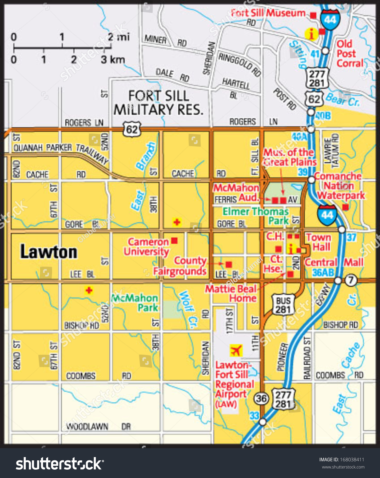 City Of Lawton Zoning Map Lawton Oklahoma Area Map Stock Vector (Royalty Free) 168038411 |  Shutterstock