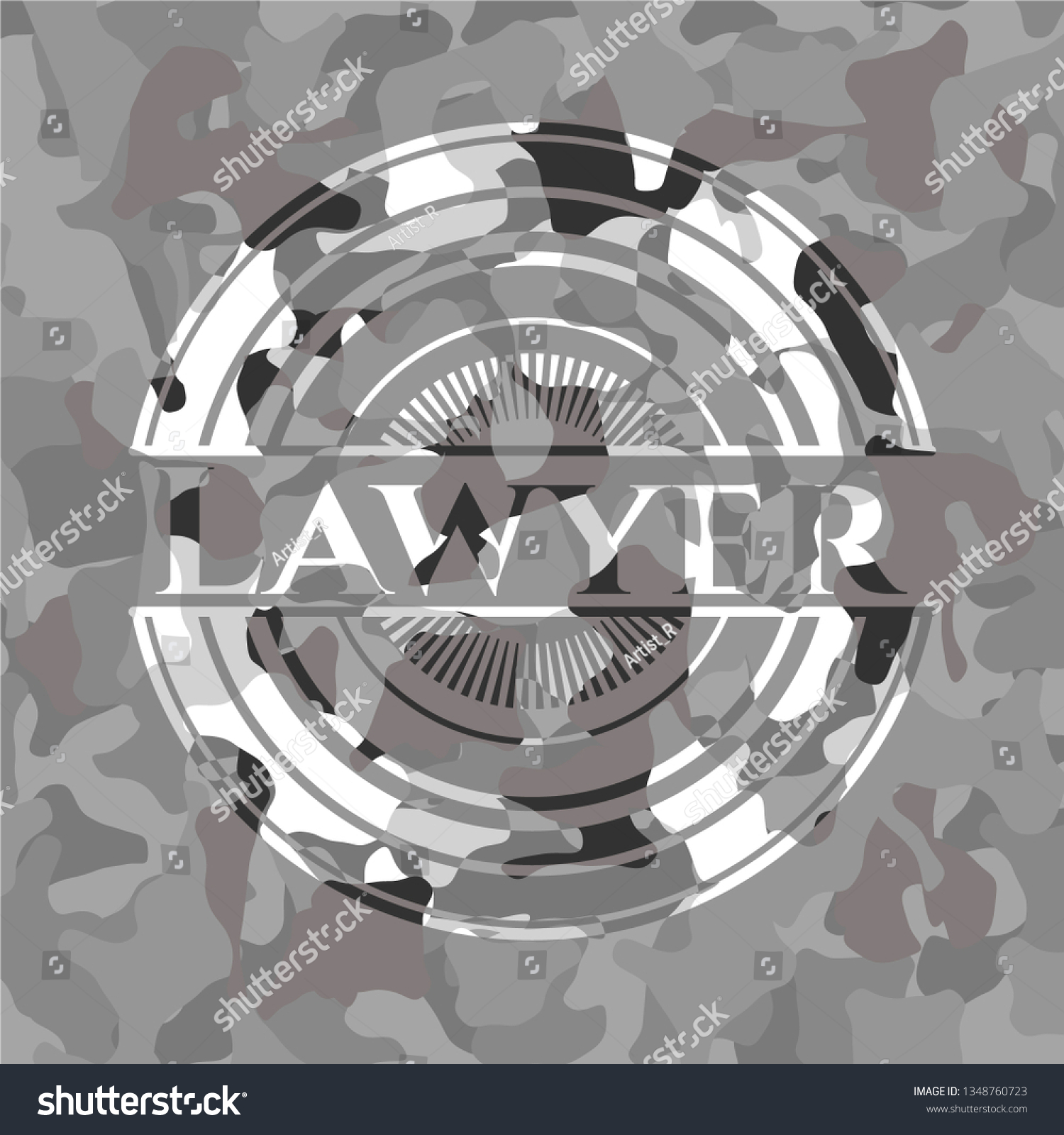 Lawyer On Grey Camo Texture Stock Vector Royalty Free 1348760723